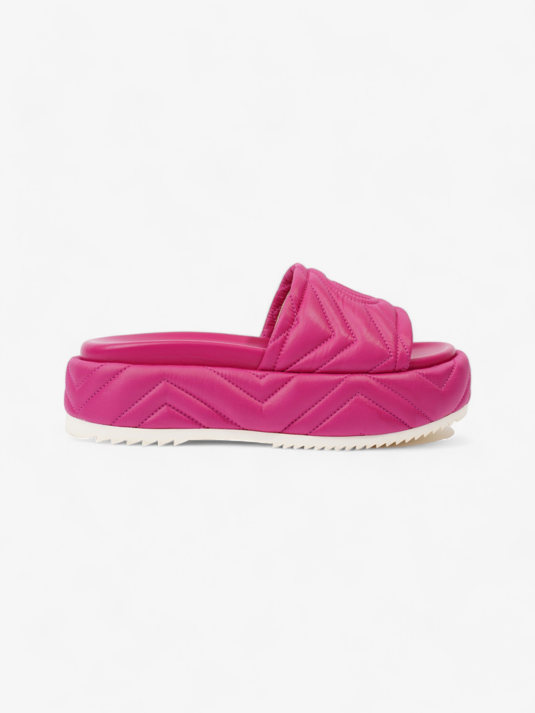 Gucci Angelina Platform Slides Pink Nylon EU 37 UK 4