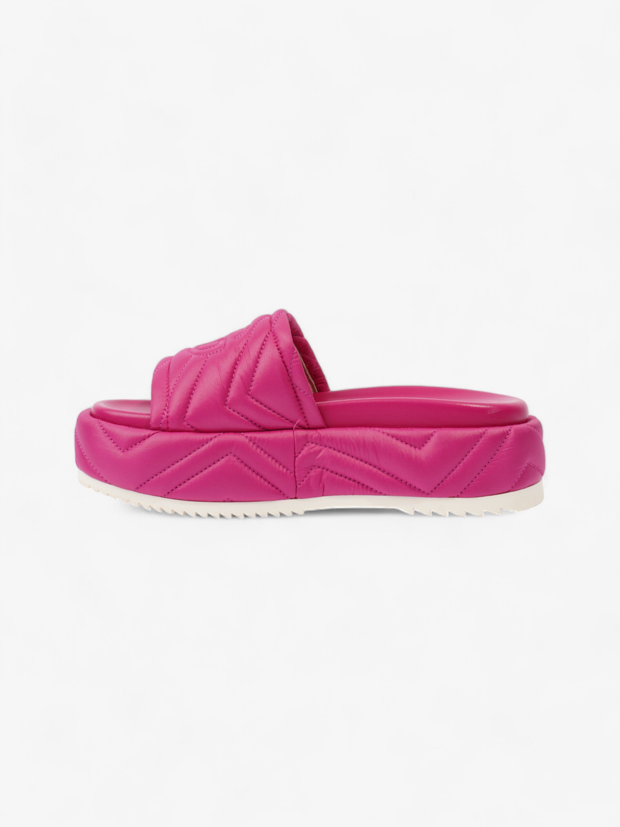 Gucci Angelina Platform Slides Pink Nylon EU 37 UK 4