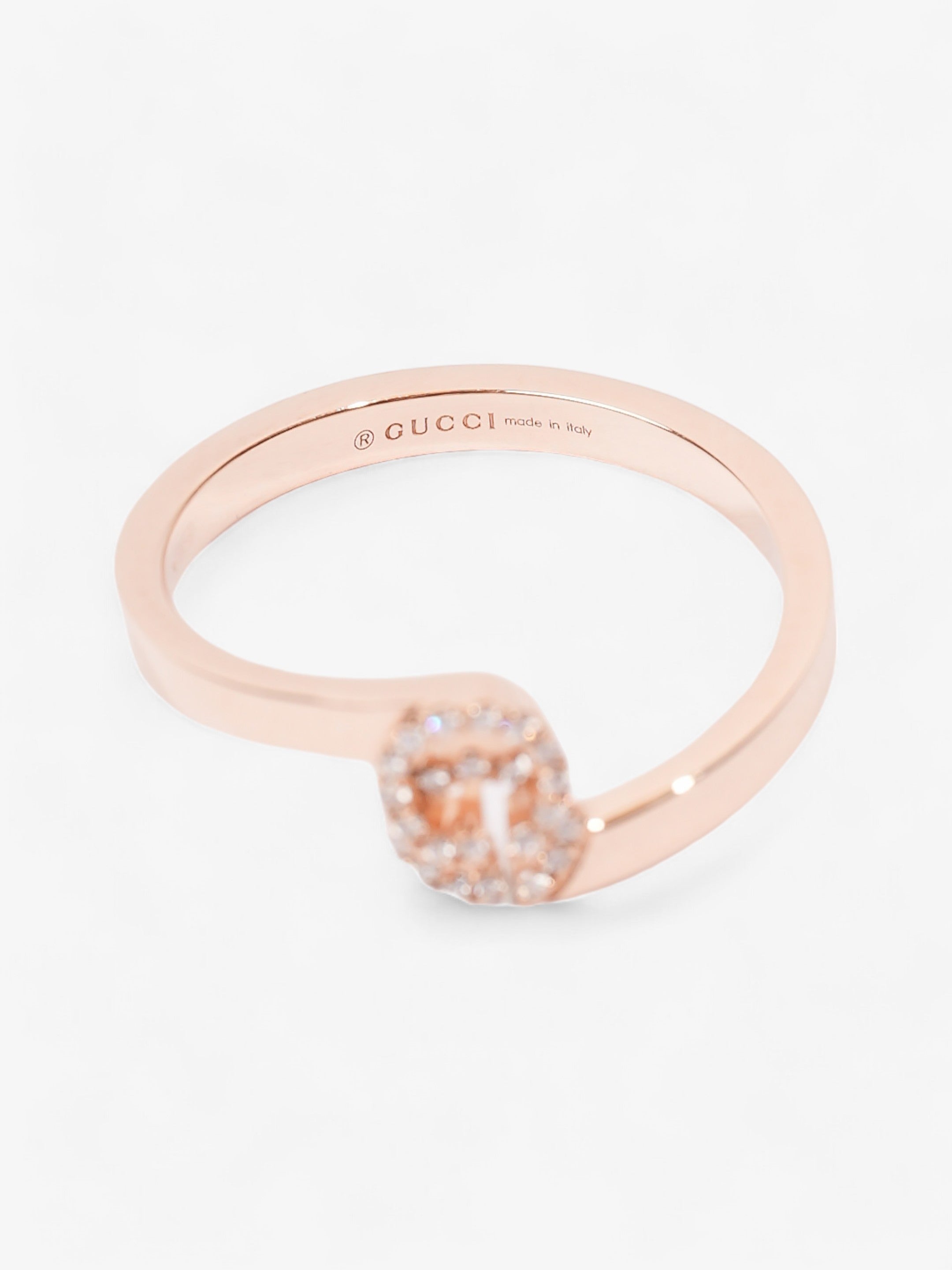 Gucci Running G Ring 18ct Rose Gold  / 0.5ct Diamond GG Rose Gold 49cm
