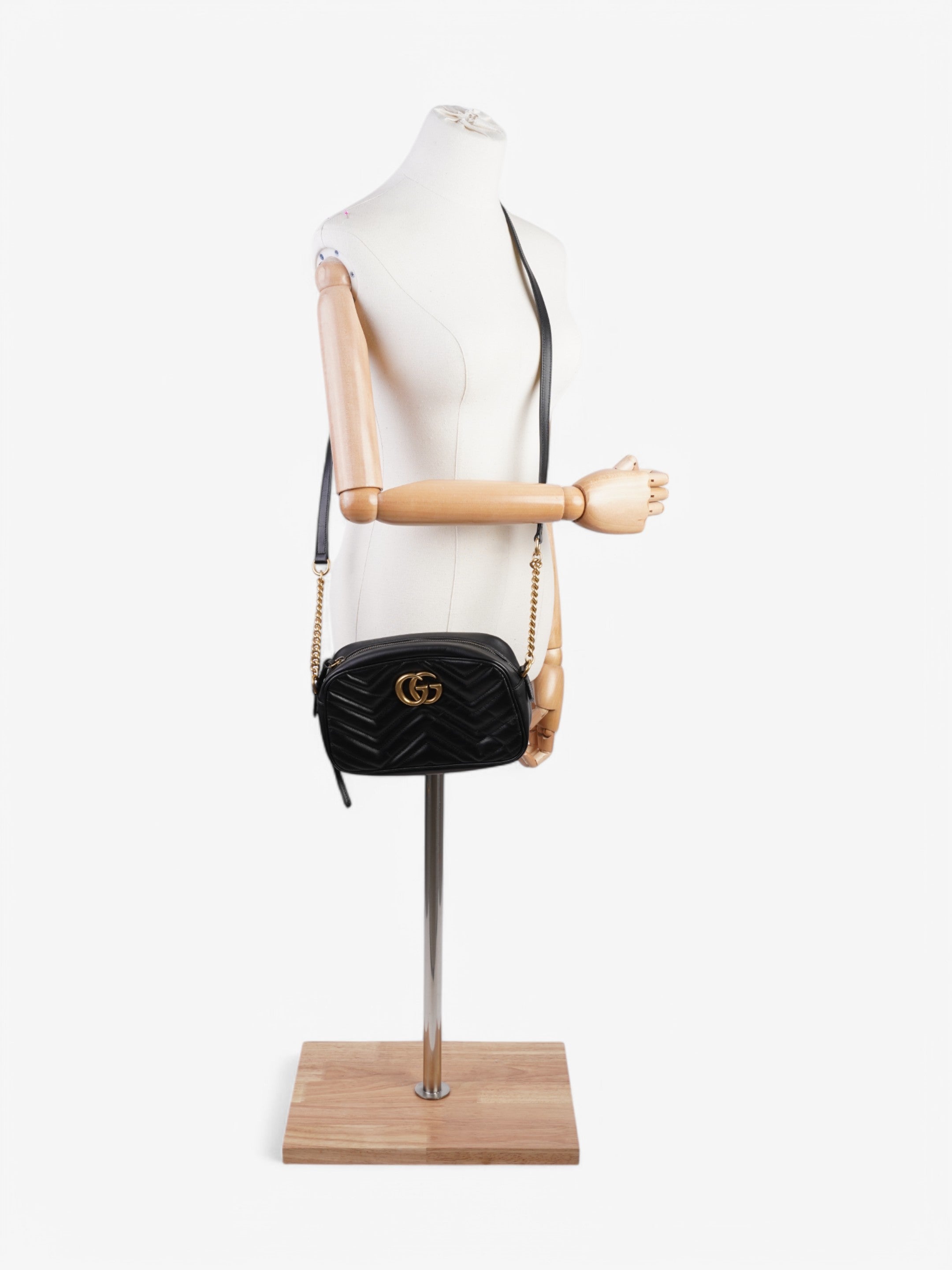 Gucci GG Marmont Black Matelasse Leather Small