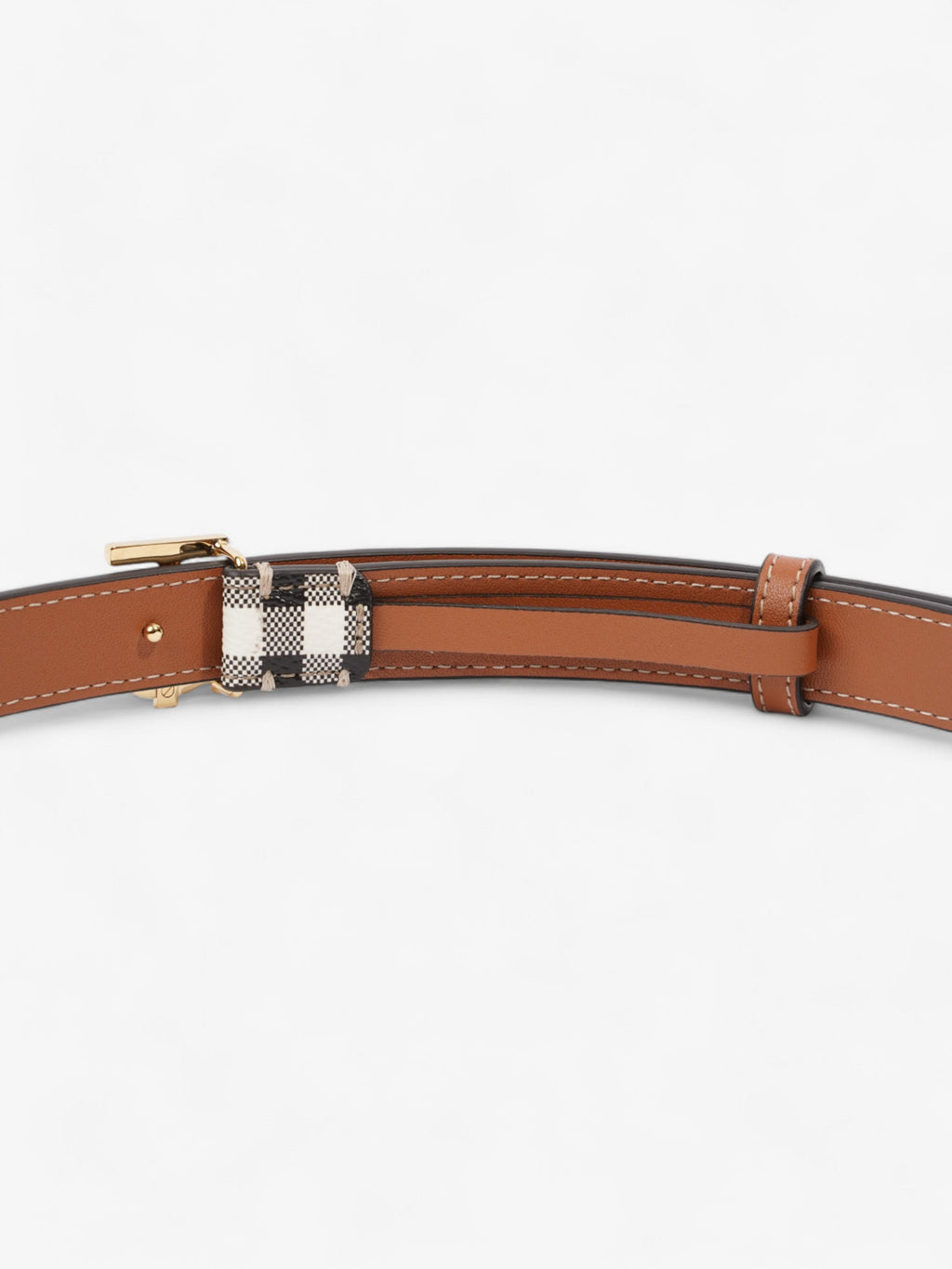 Burberry TB Belt Vintage Check / Light Gold Canvas Medium - 101.5cm