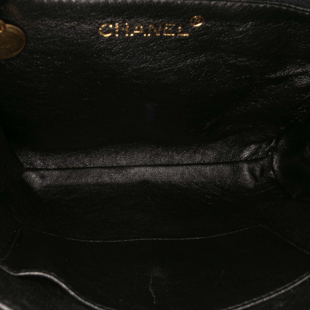 Vintage Top Handle Flap Bag Quilted Suede Small