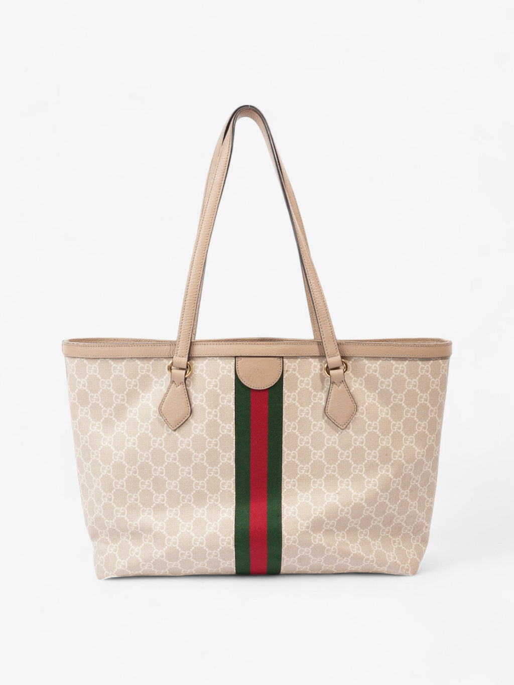Gucci Ophidia Tote Bag Beige / White / Green Canvas Medium