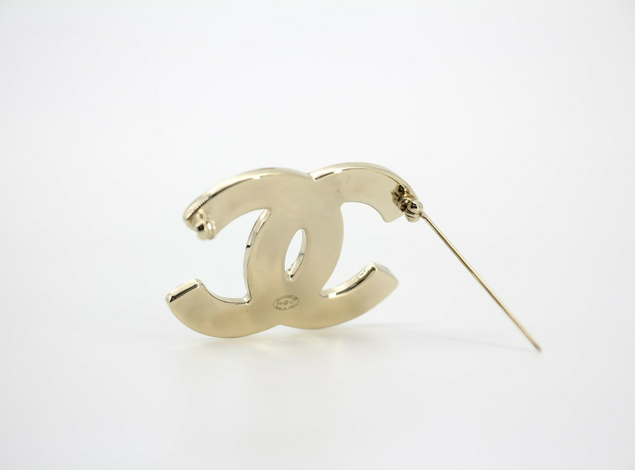 Chanel B19C Rhinestone Pink and Light Pink CC Mark Brooch