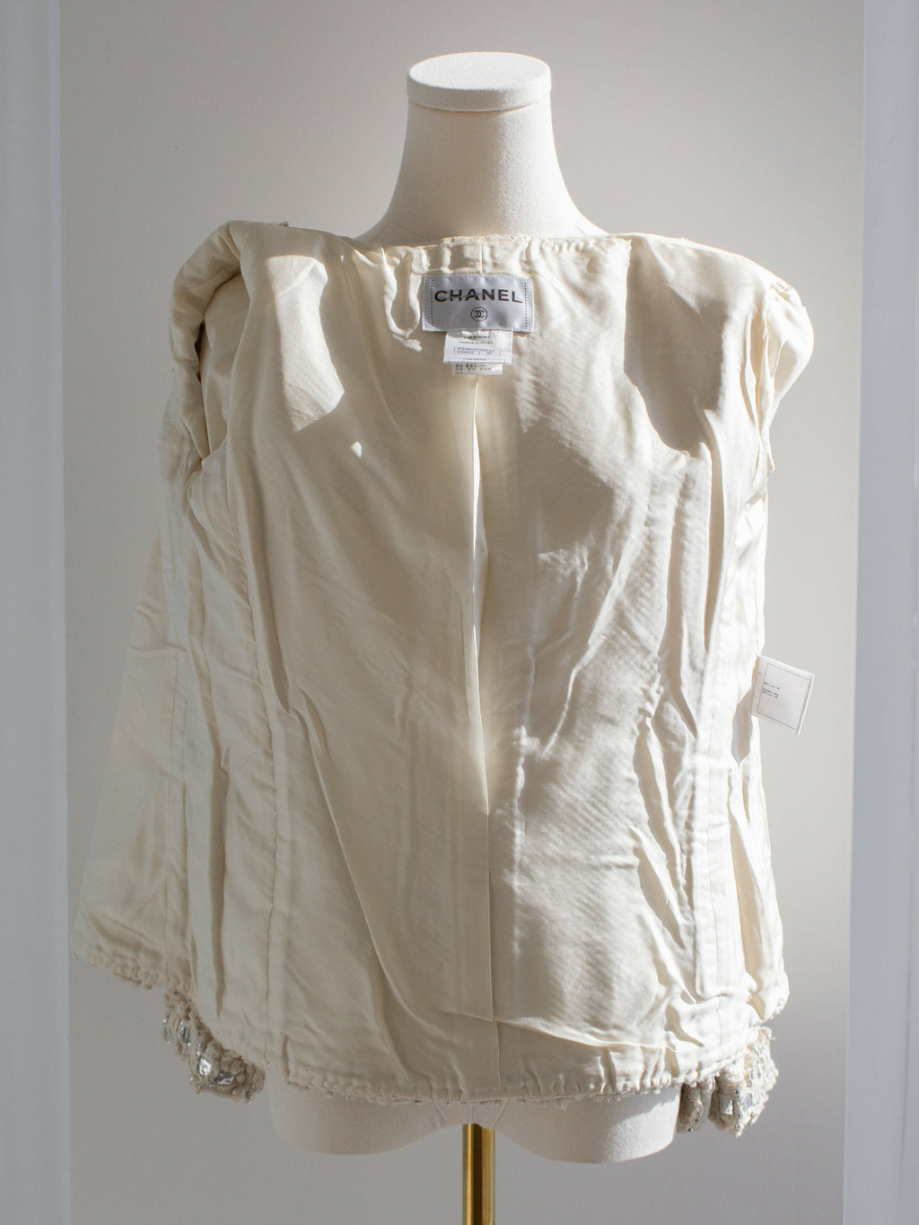 Chanel Pre-Fall 2012 Bombay Ecru Silver Embellished Tweed 12A Jacket