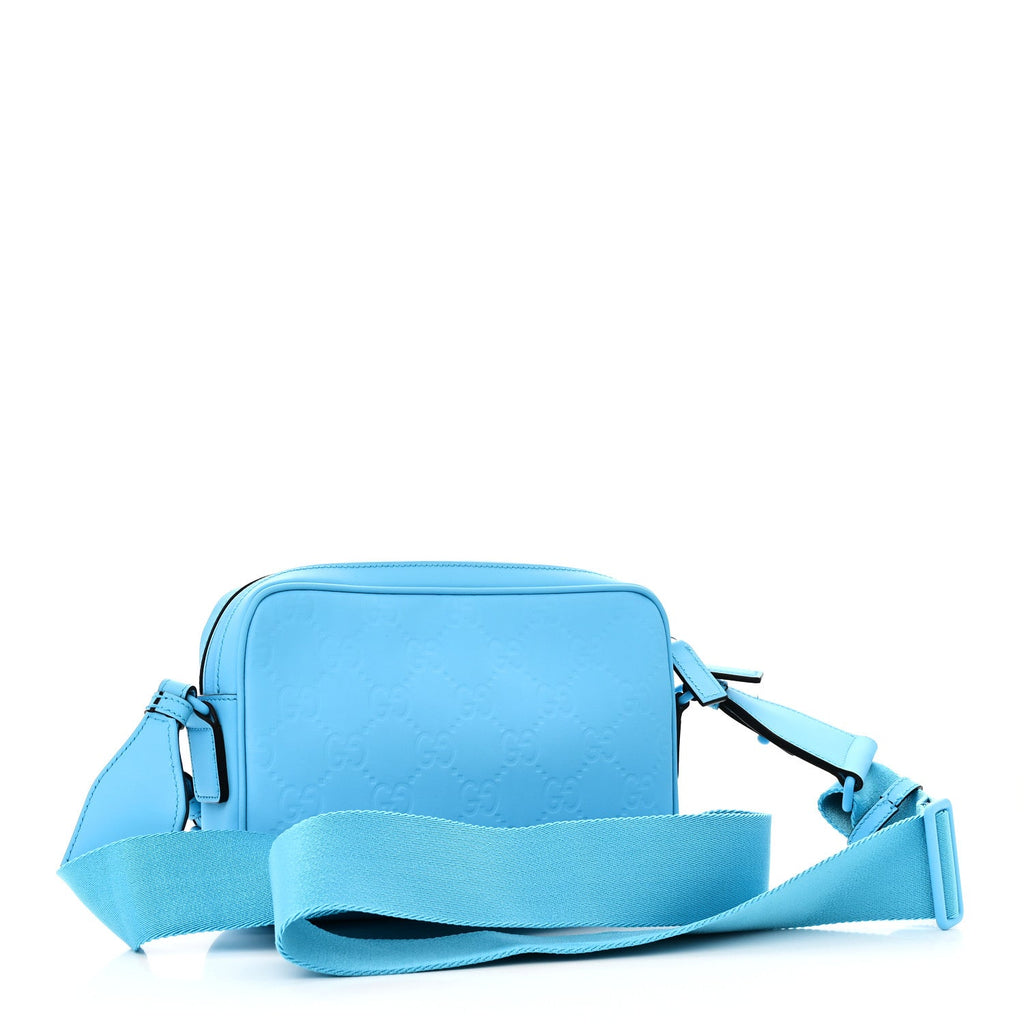 Rubber Effect Monogram GG Crossbody Bag Bright Blue