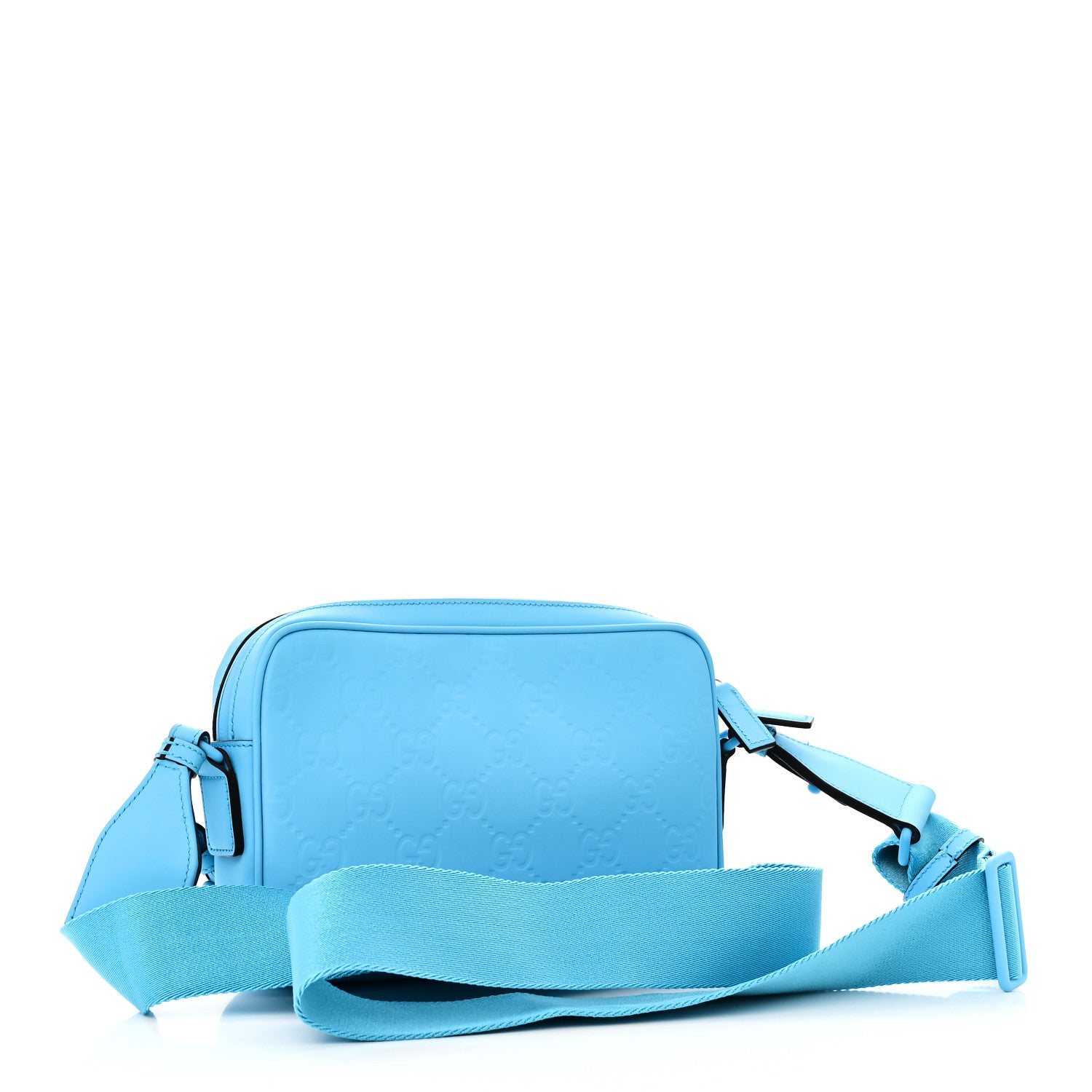 Rubber Effect Monogram GG Crossbody Bag Bright Blue