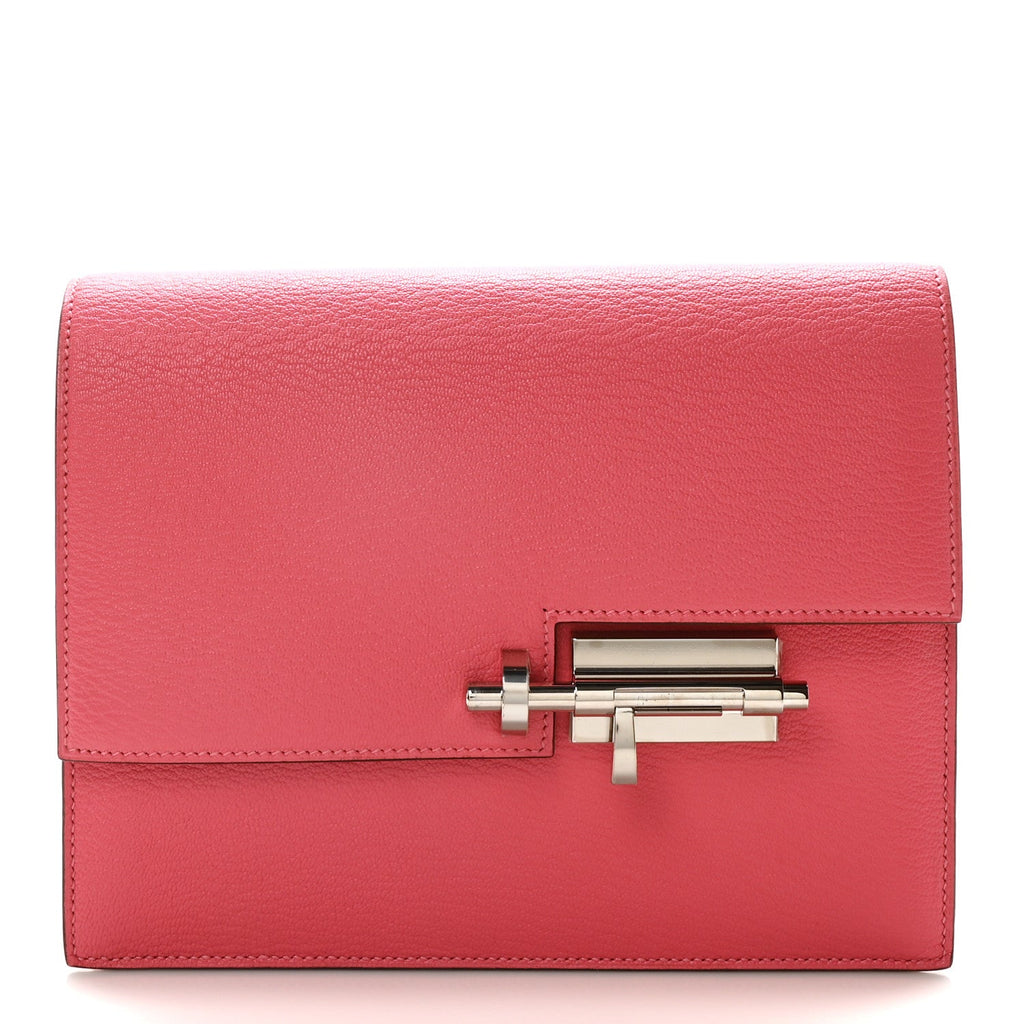 Chevre Mysore Verrou Clutch Rose Lipstick