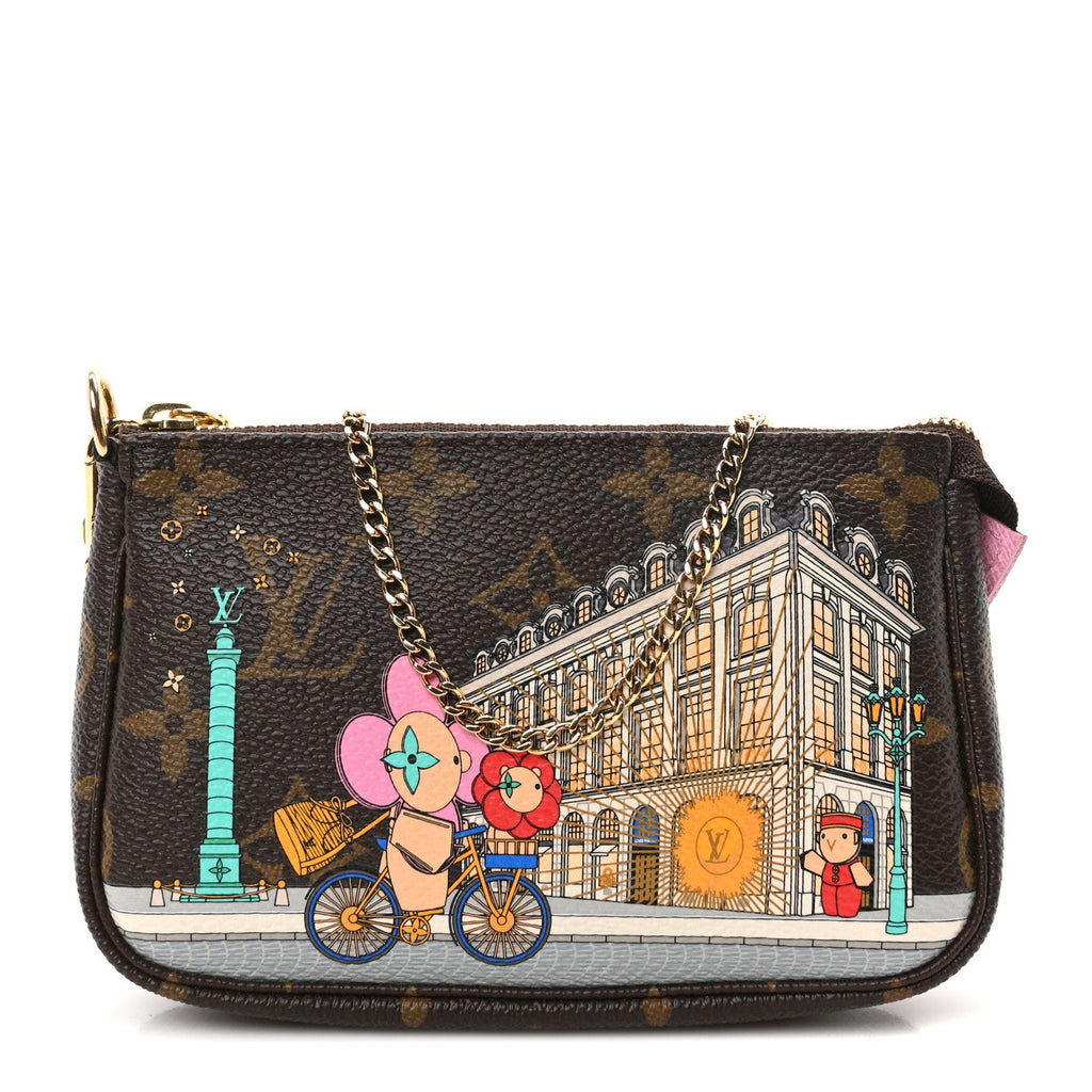 Monogram 2022 Christmas Animation Paris Mini Pochette Accessories Pink