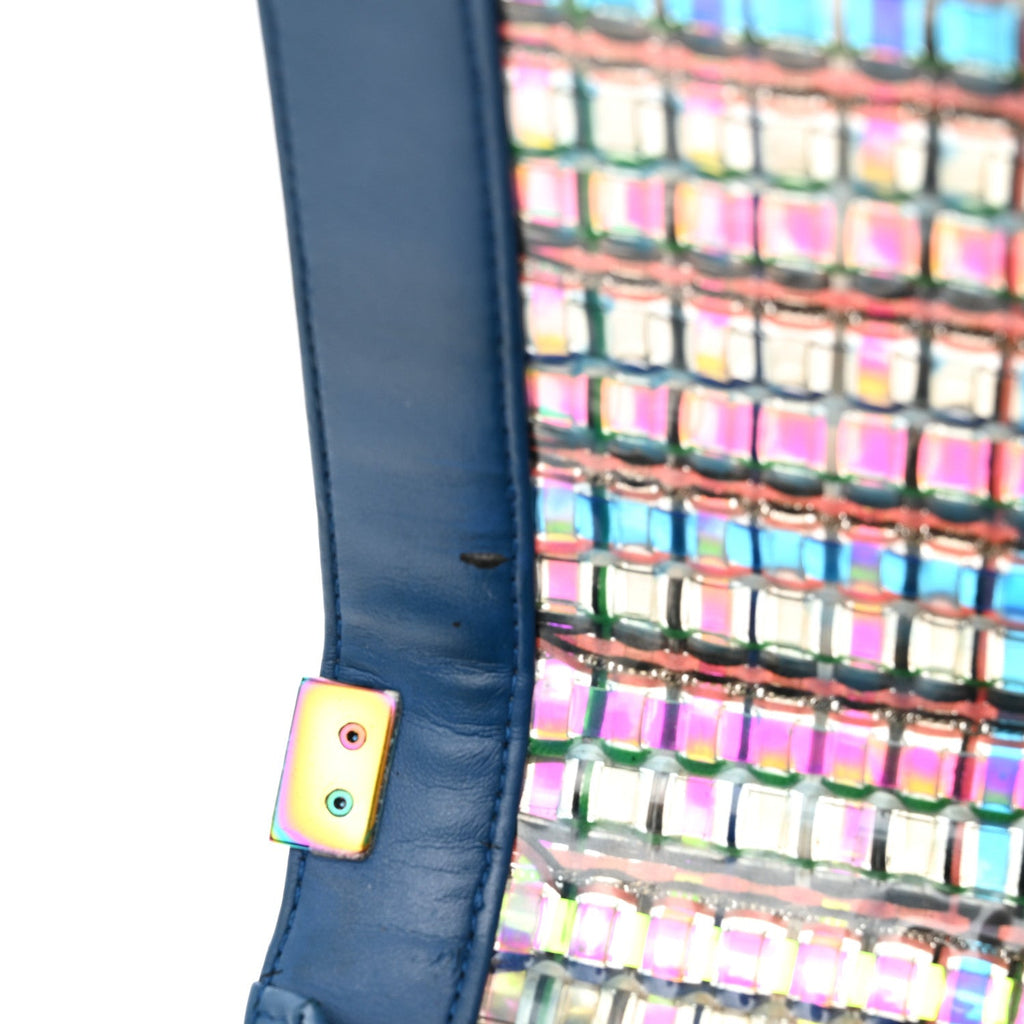 PVC Thread Woven Medium Boy Flap Dark Blue