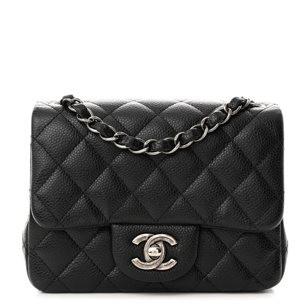 Caviar Quilted Mini Square Flap Black