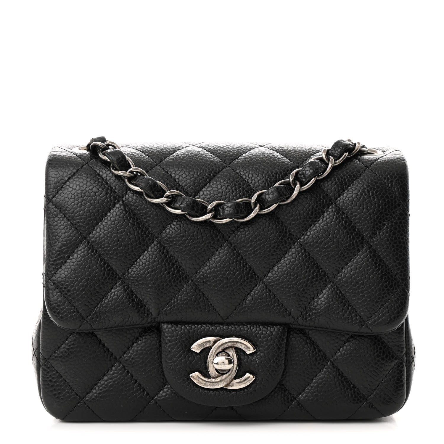 Caviar Quilted Mini Square Flap Black