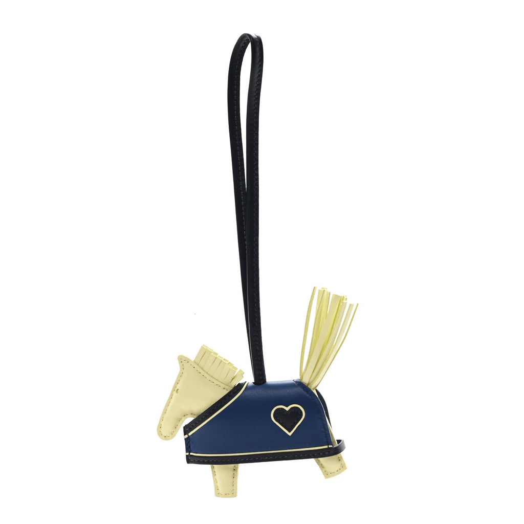 Milo Lambskin Grigri Rodeo Robeo Coeur Bag Charm PM Jaune Milton Bleu Nuit Bleu Tie