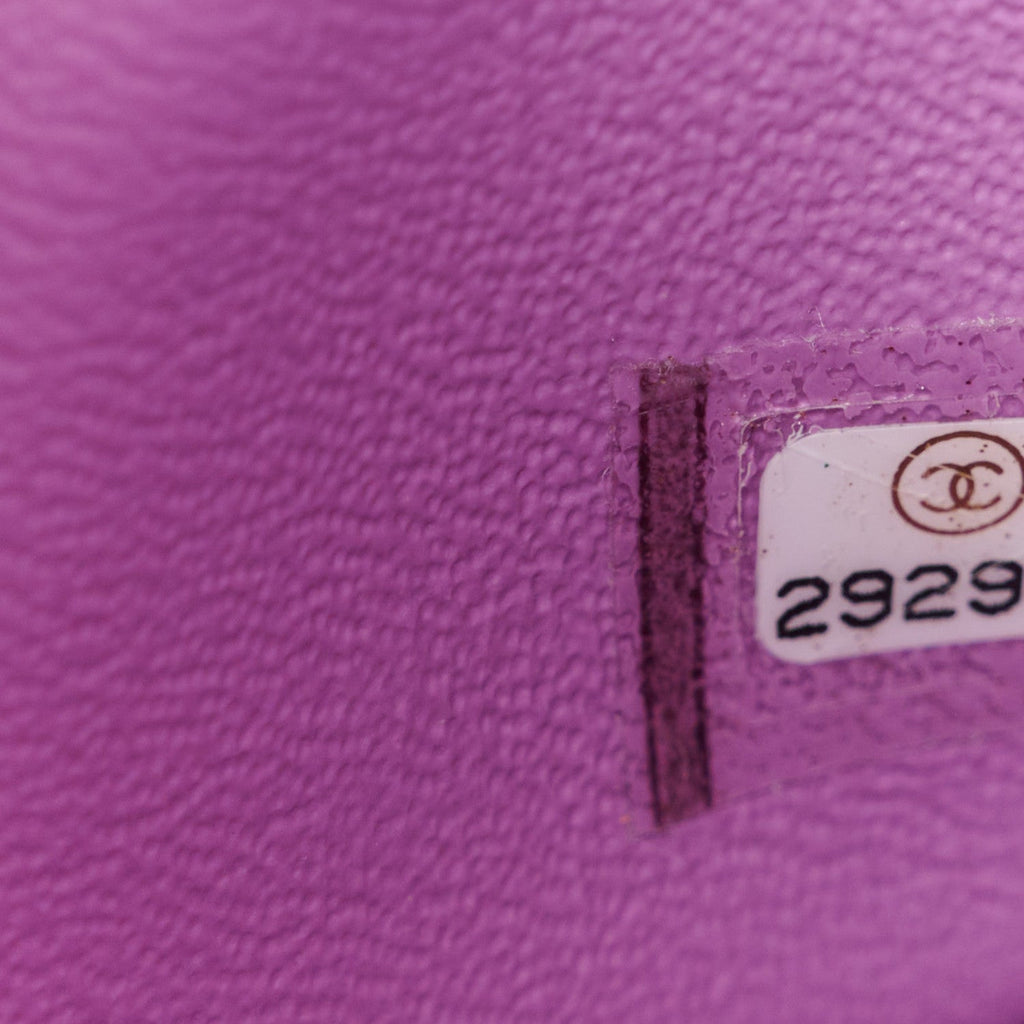 Lambskin Quilted Mini Square Flap Purple