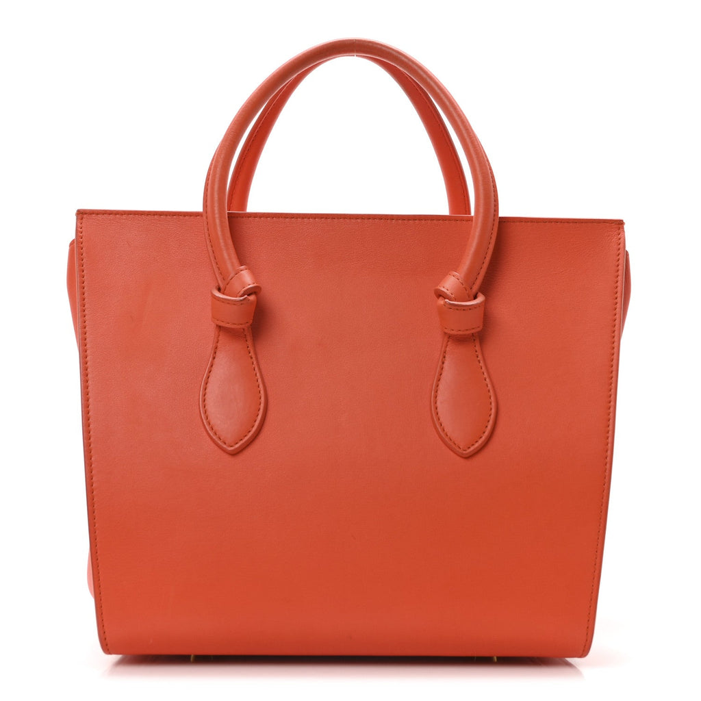 Calfskin Mini Tie Knot Tote Orange