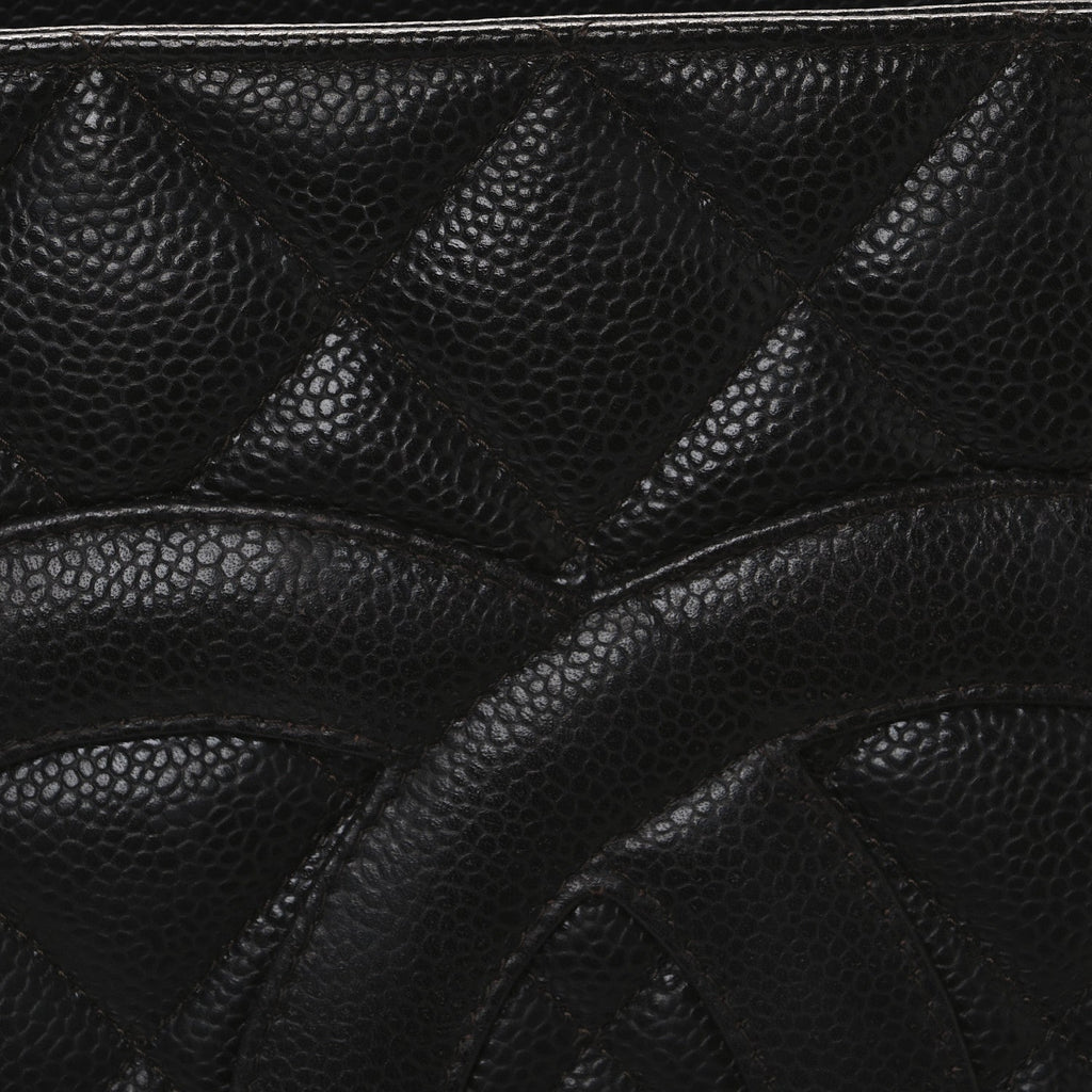 Caviar Quilted Medallion Tote Dark Brown