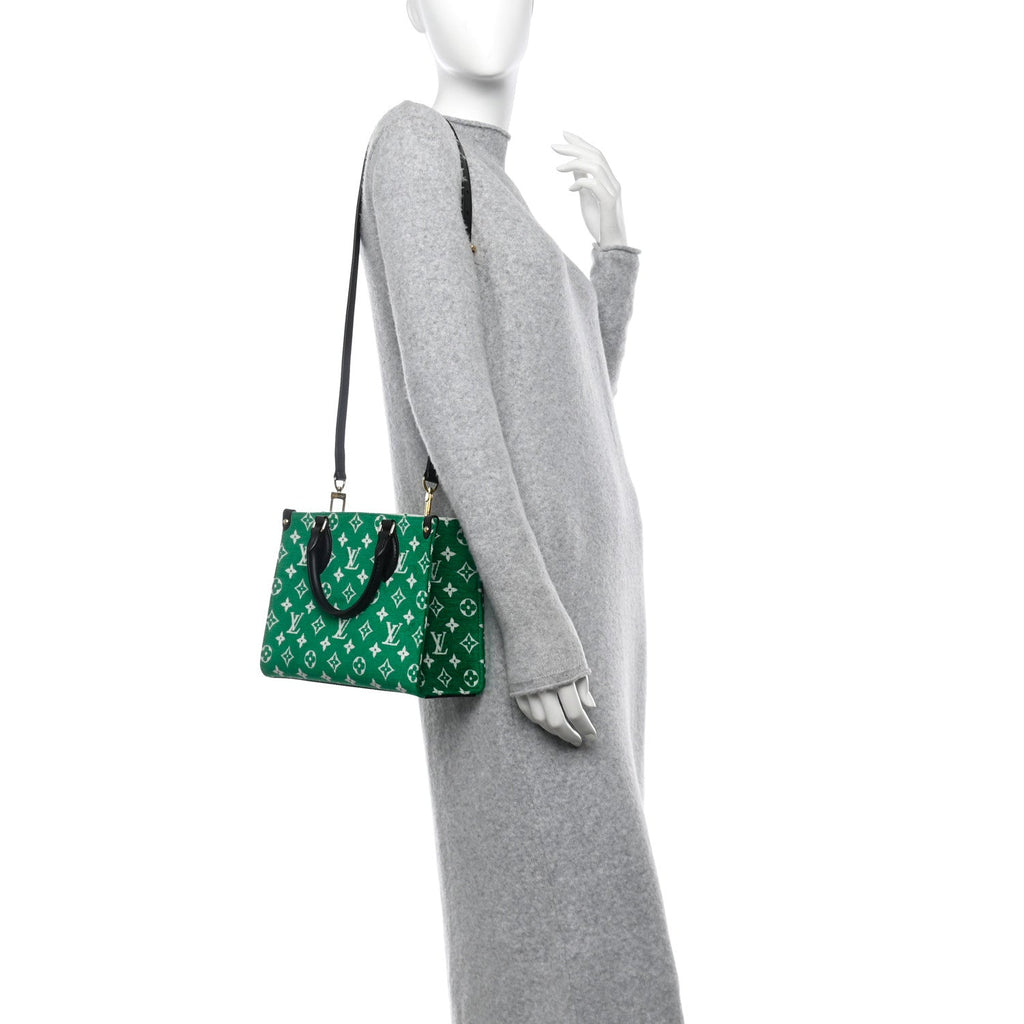 Jacquard Velvet Monogram Onthego PM Green