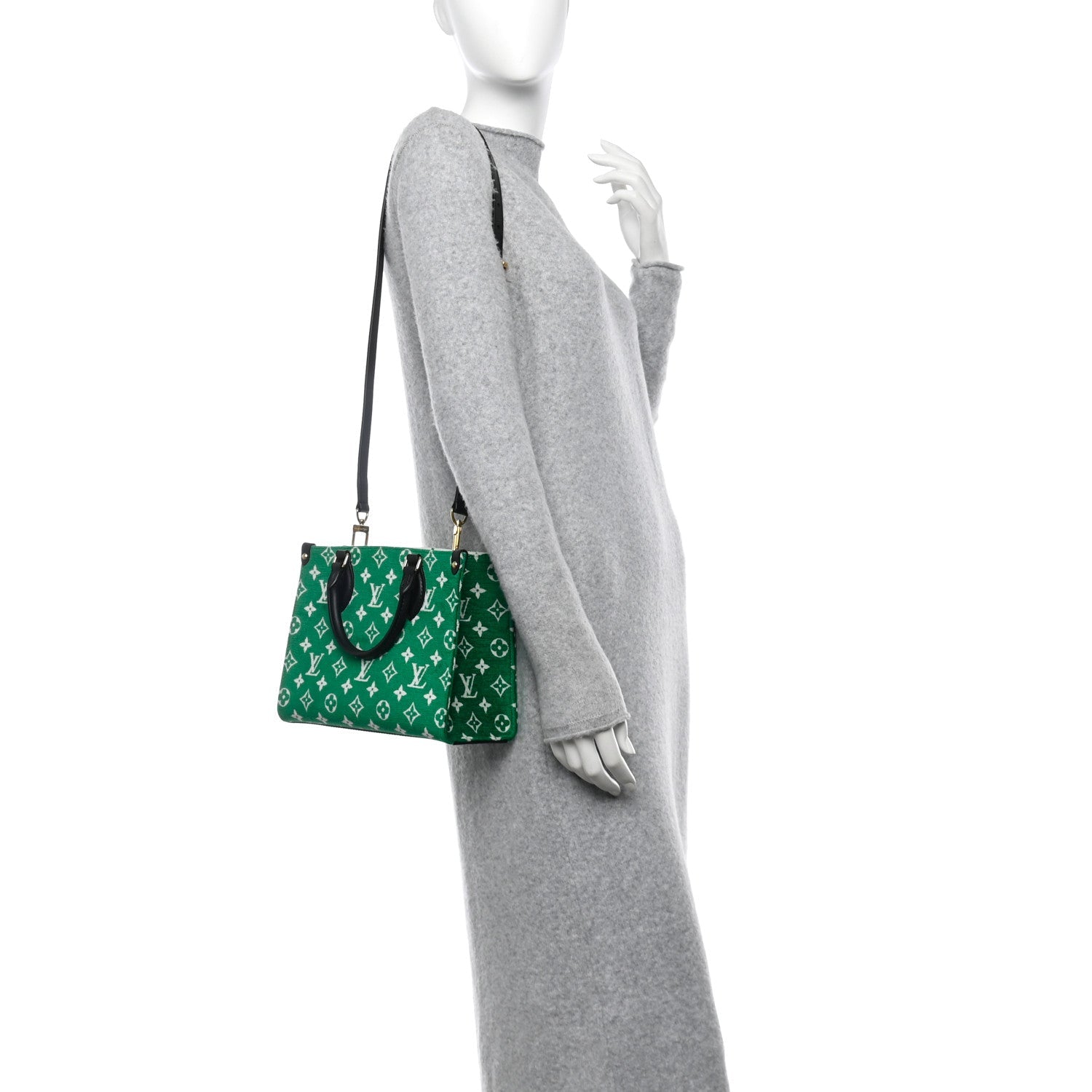 Jacquard Velvet Monogram Onthego PM Green