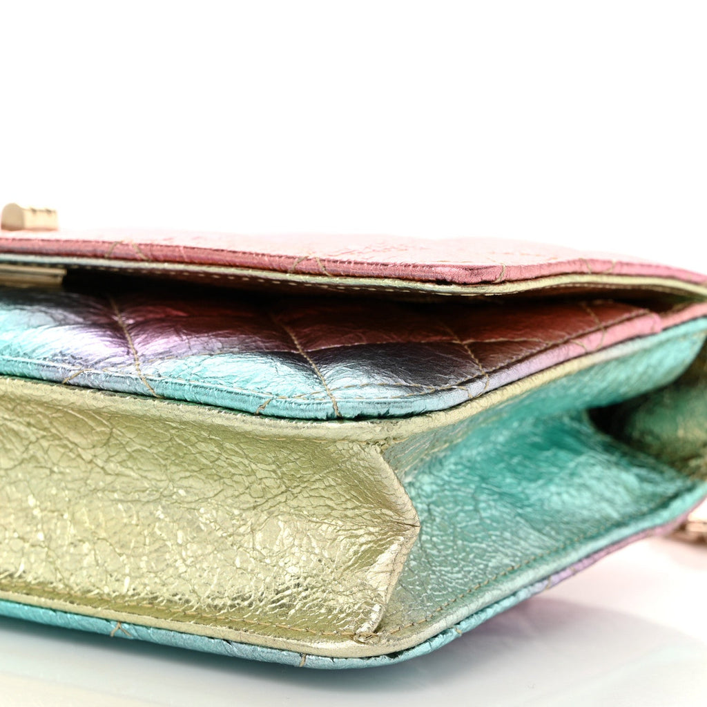 Metallic Goatskin Quilted 2.55 Reissue Wallet on Chain WOC Multicolor