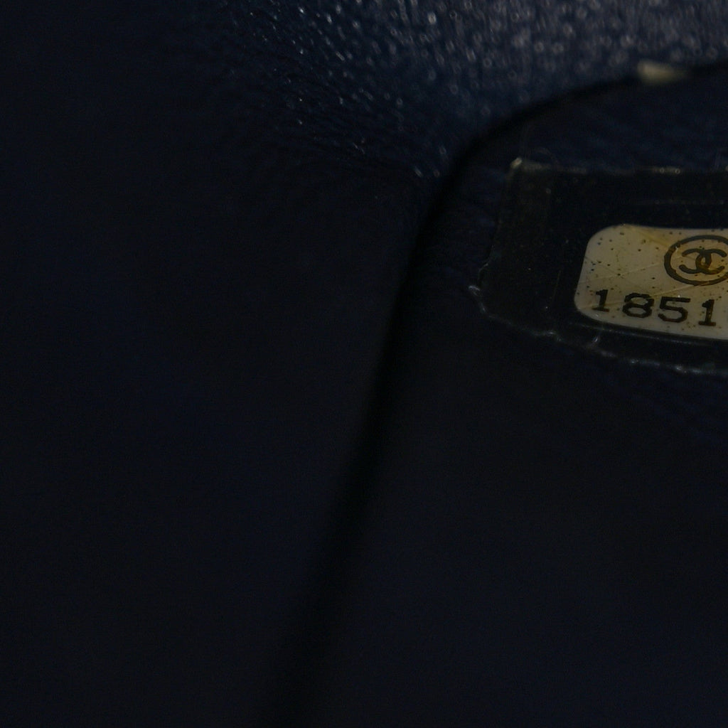 Lambskin Quilted Maxi Double Flap Dark Blue