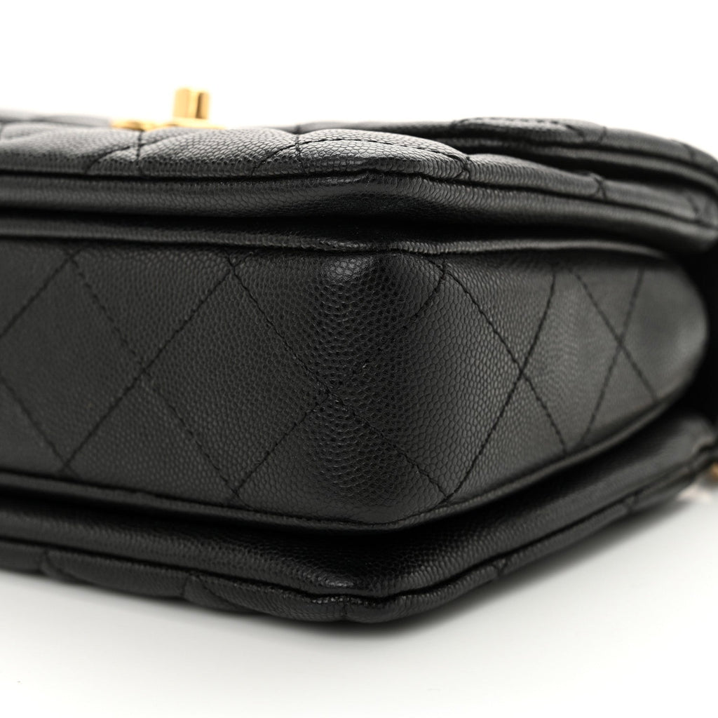 Caviar Quilted Coco First Flap Black