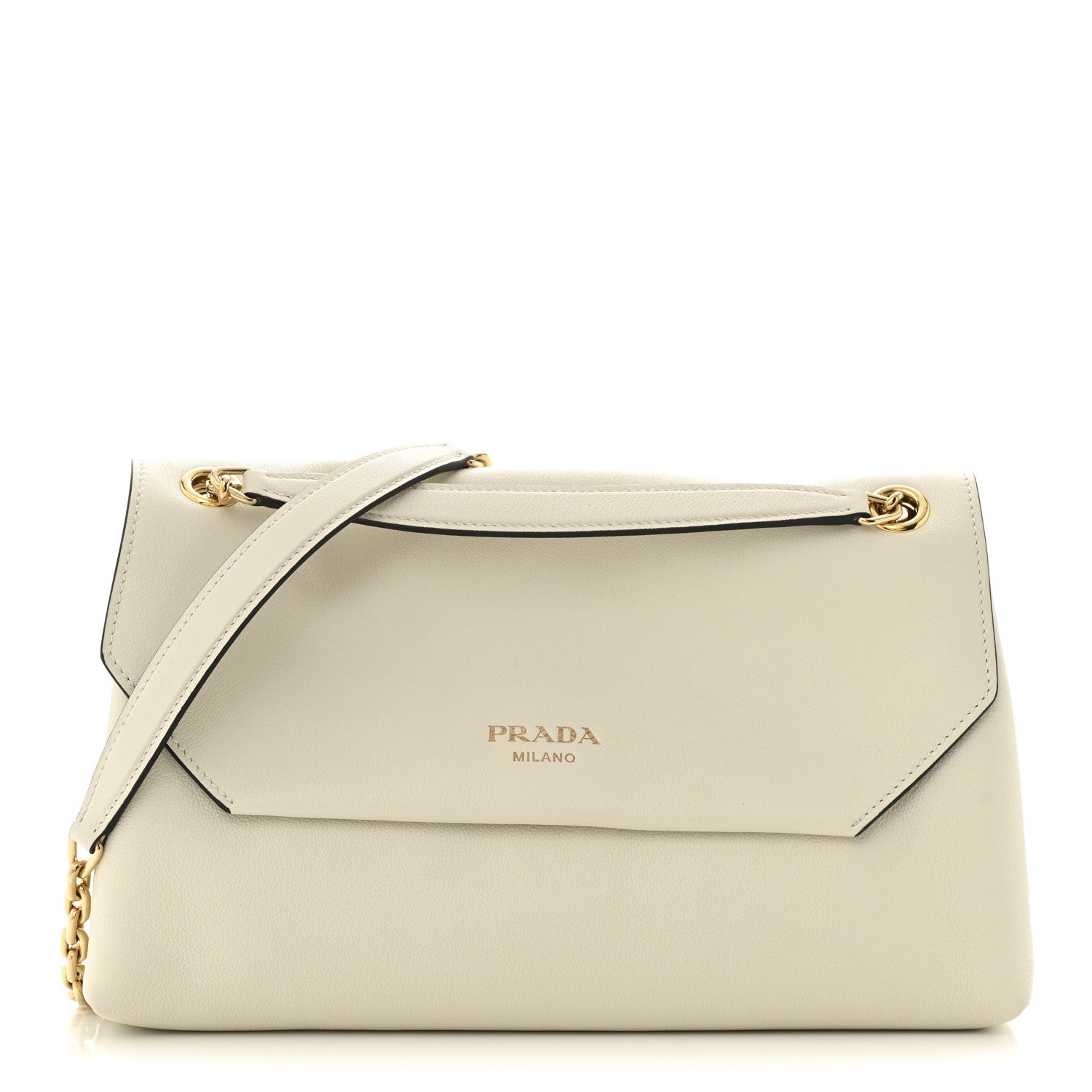 Soft Grain Calfskin Medium Doux Shoulder Bag White