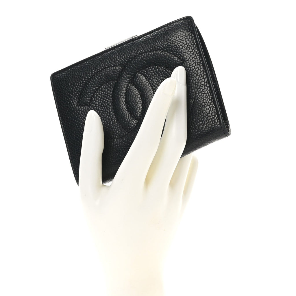 Caviar Timeless CC Compact French Wallet Black