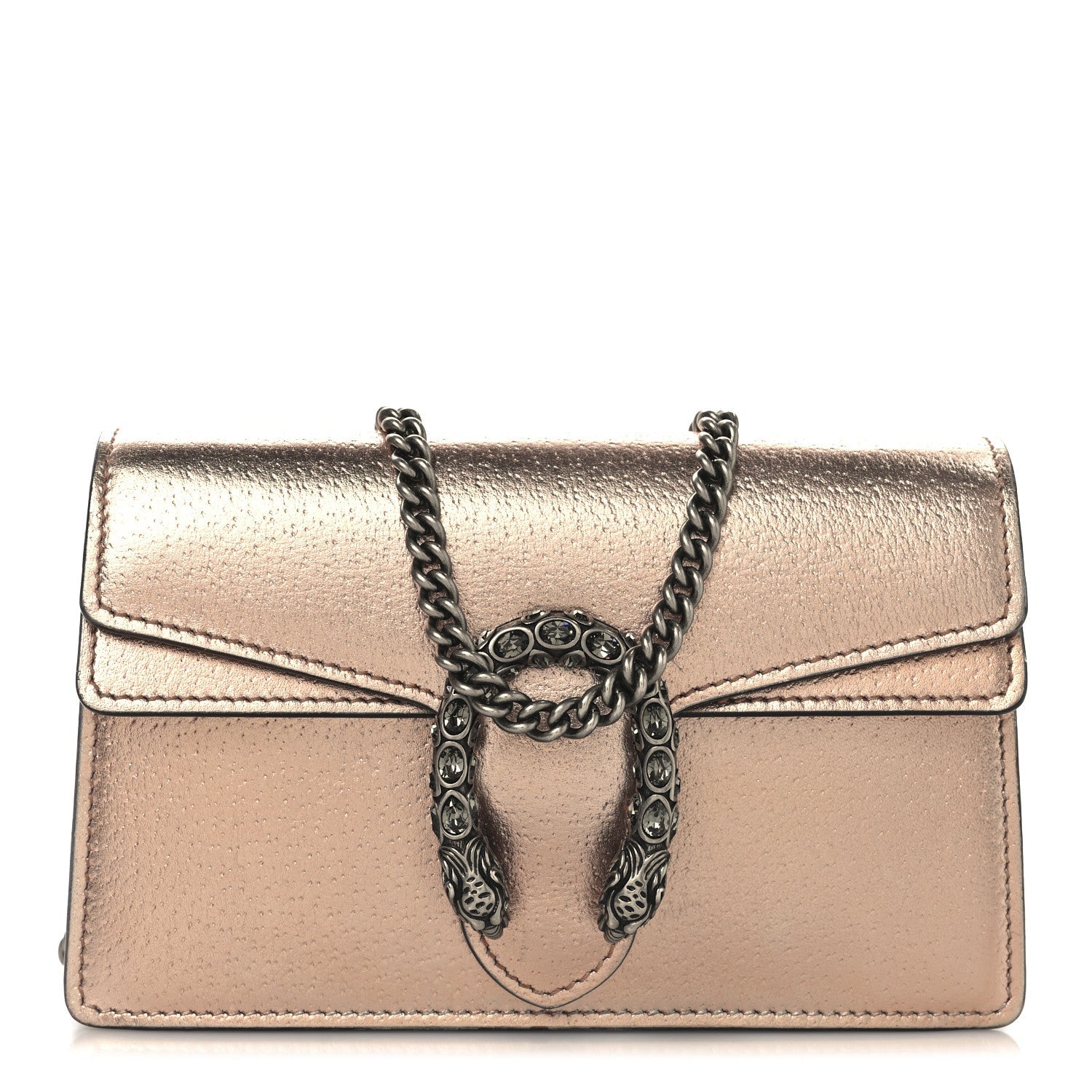 Metallic Calfskin Super Mini Dionysus Shoulder Bag Rose Gold