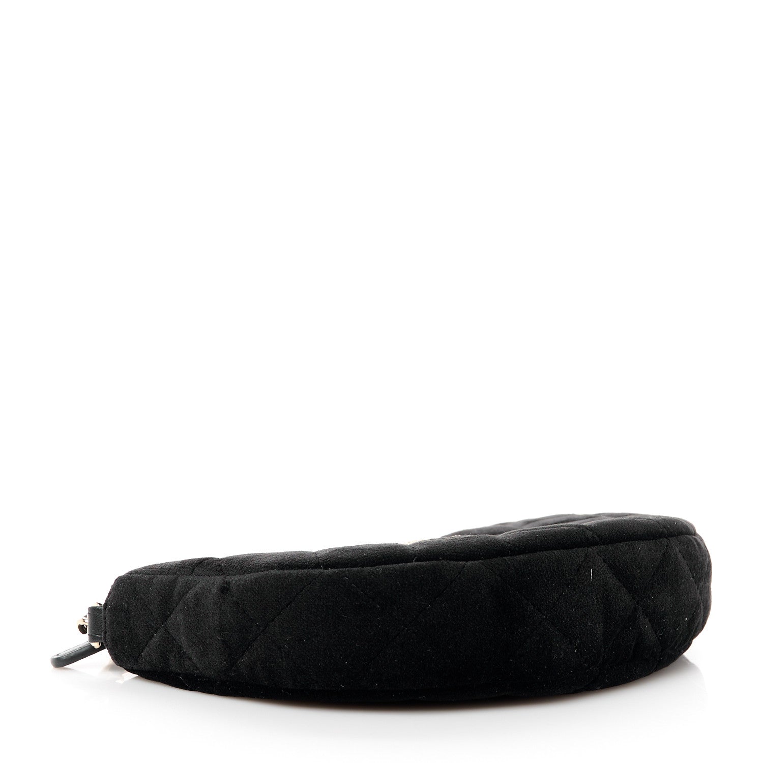 Velvet Crystal Quilted Chain Hobo Black