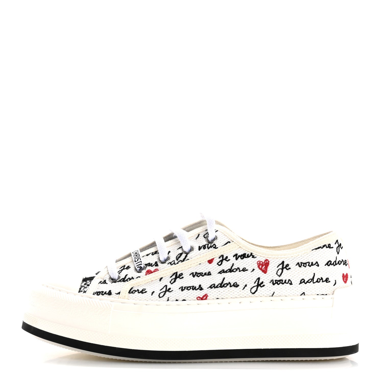 Canvas Dioramour Walk'N'Dior Low Top Sneakers 37 White Black