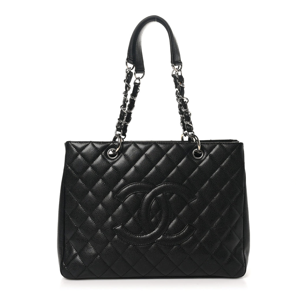 Caviar Quilted Grand Shopping Tote GST Black