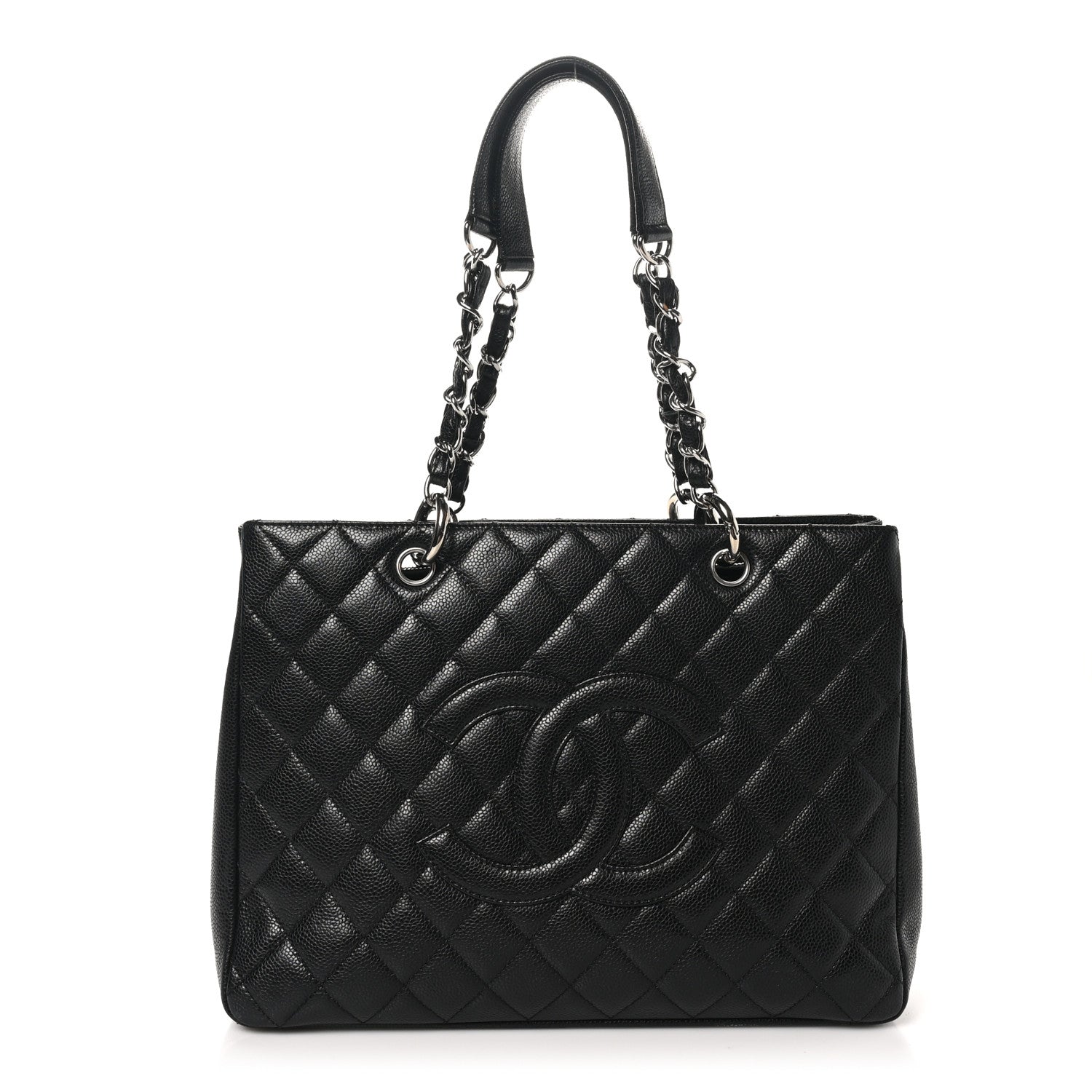 Caviar Quilted Grand Shopping Tote GST Black