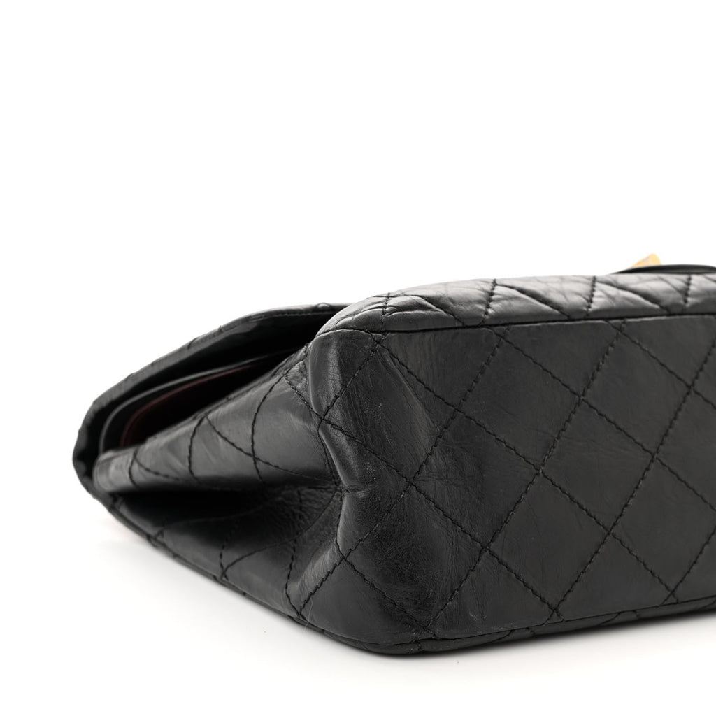 Aged Calfskin Quilted 2.55 Reissue 227 Flap Black