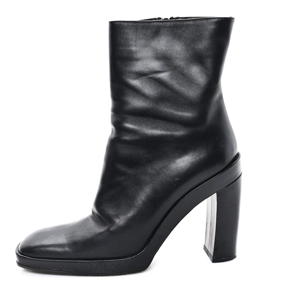 Calfskin Ankle Booties 8 Black