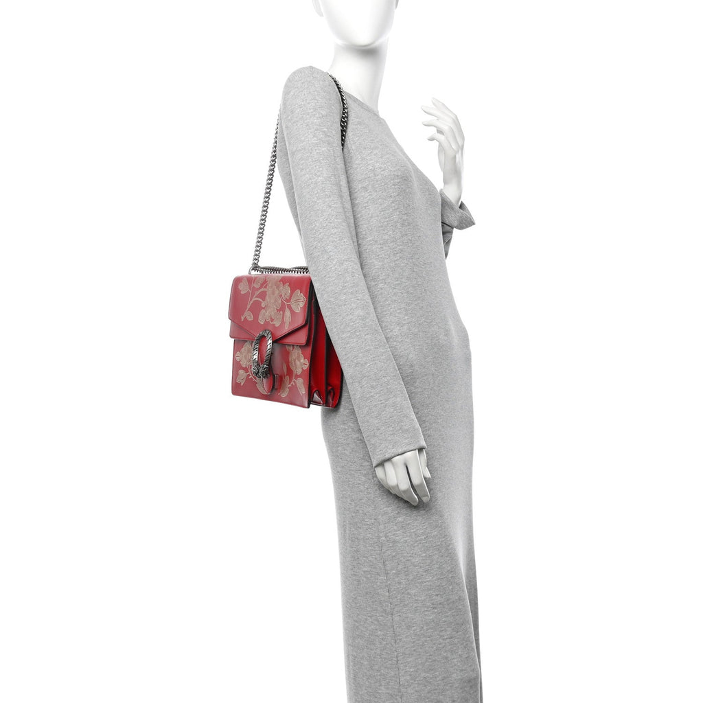 Calfskin Chinese New Year Medium Dionysus Shoulder Bag Hibiscus Red