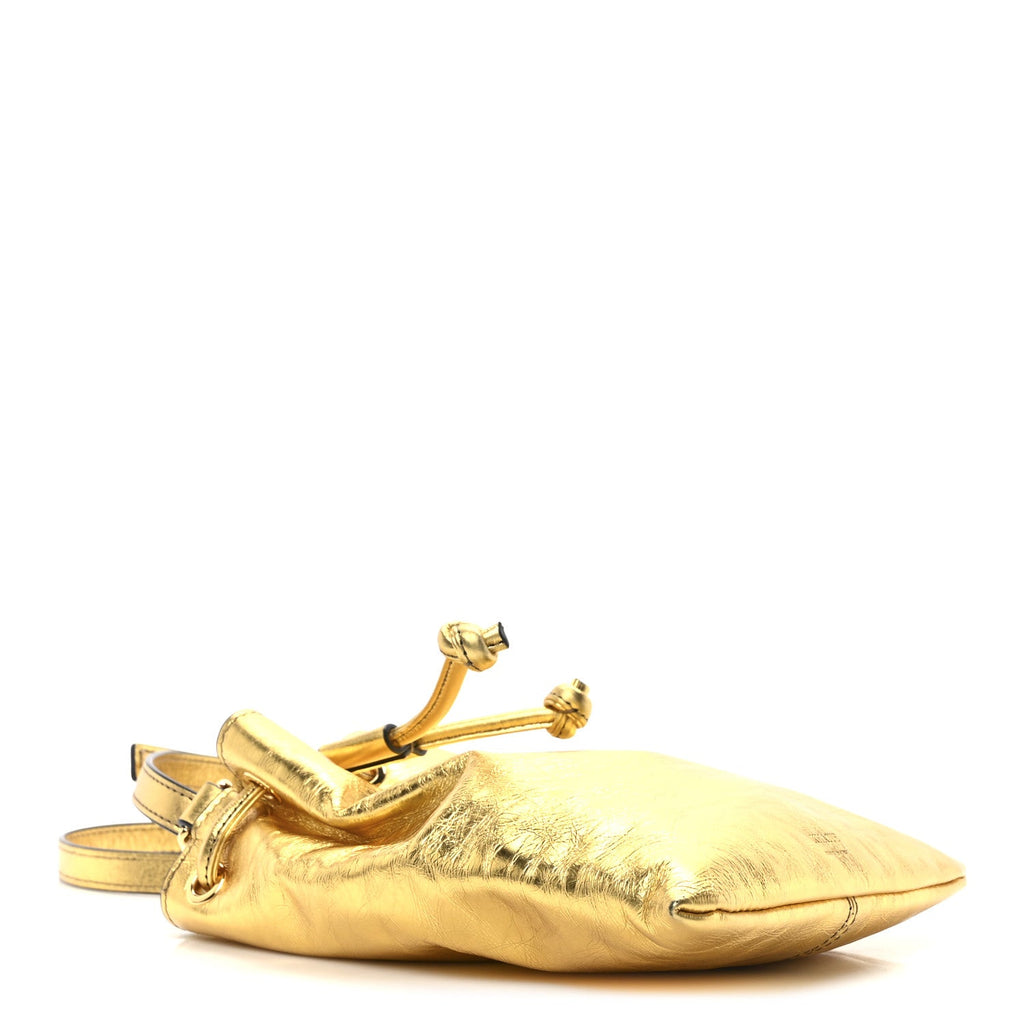Metallic Calfskin Cecilia Small Bucket Bag Gold
