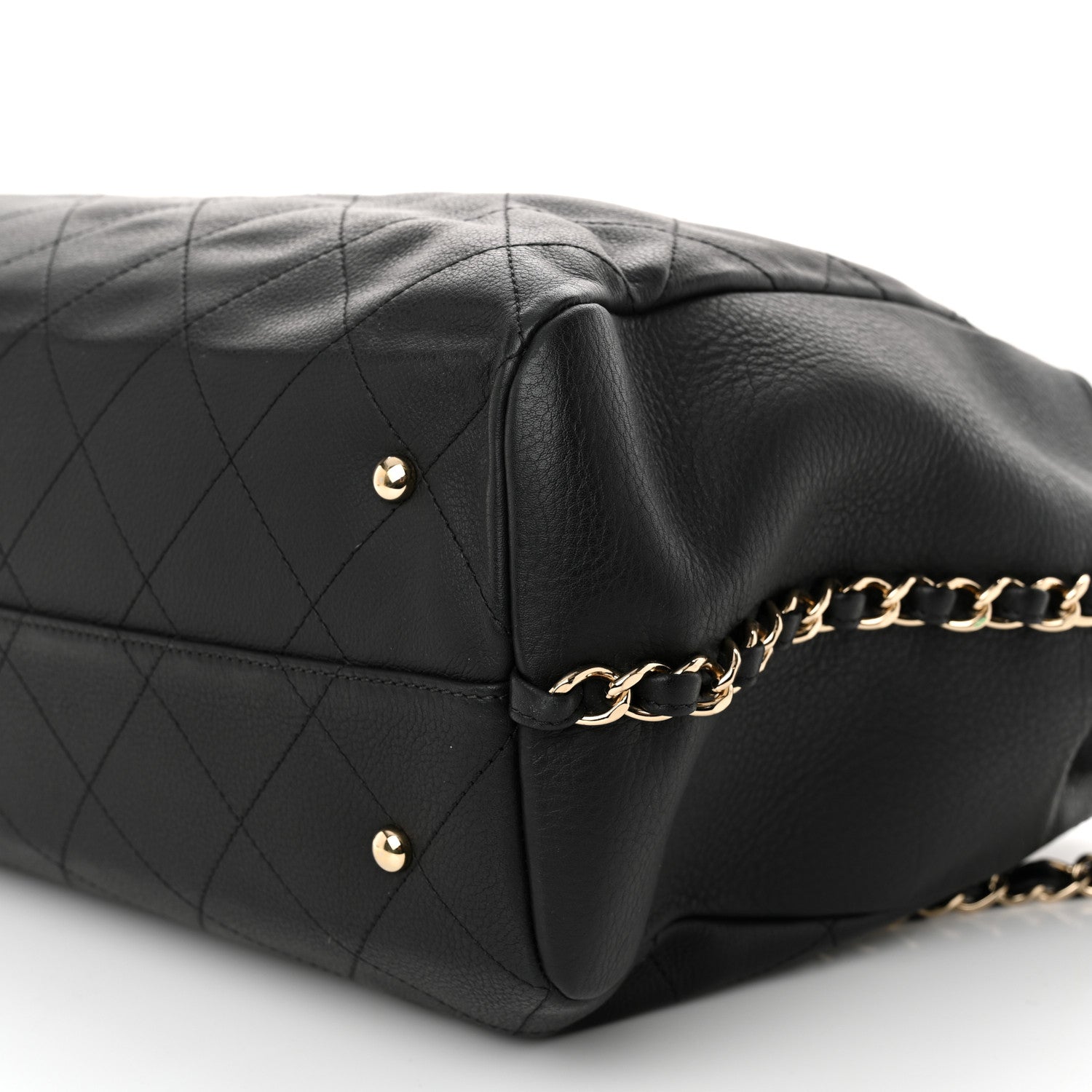 Bullskin Stitched Large Shopping Bag Black