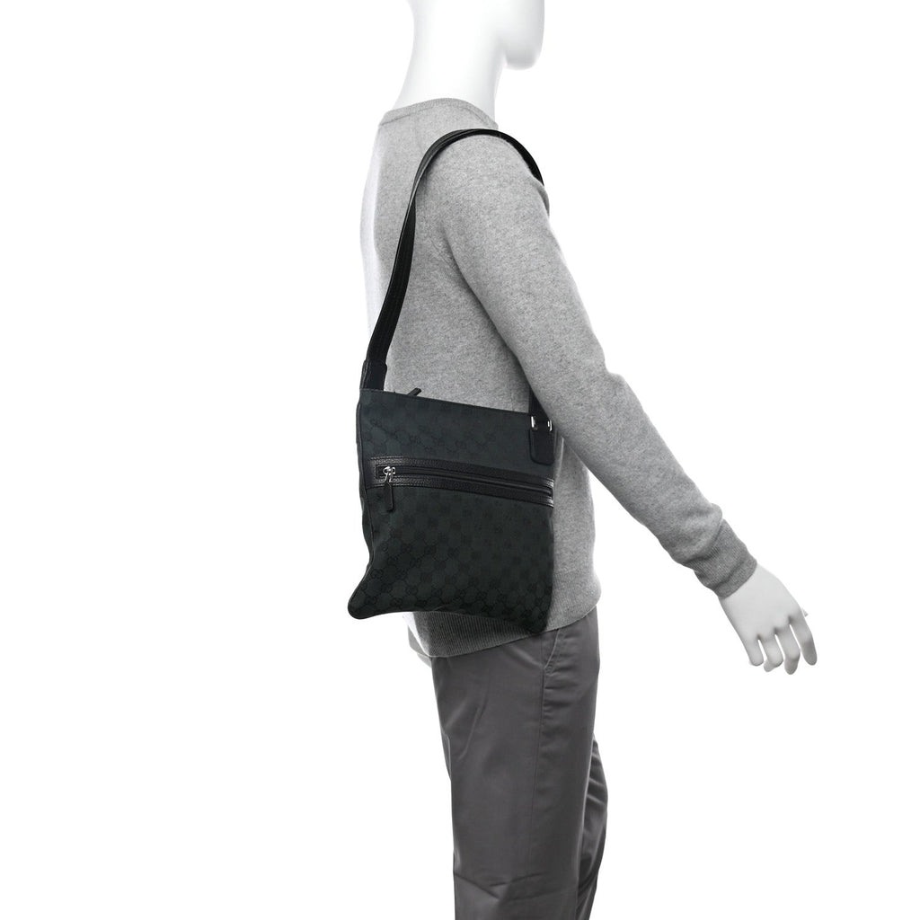 Monogram Messenger Bag  Green Black
