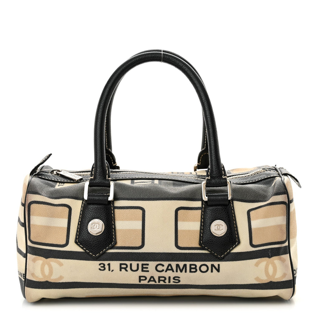 Coated Canvas Le Train Boston Bag Black