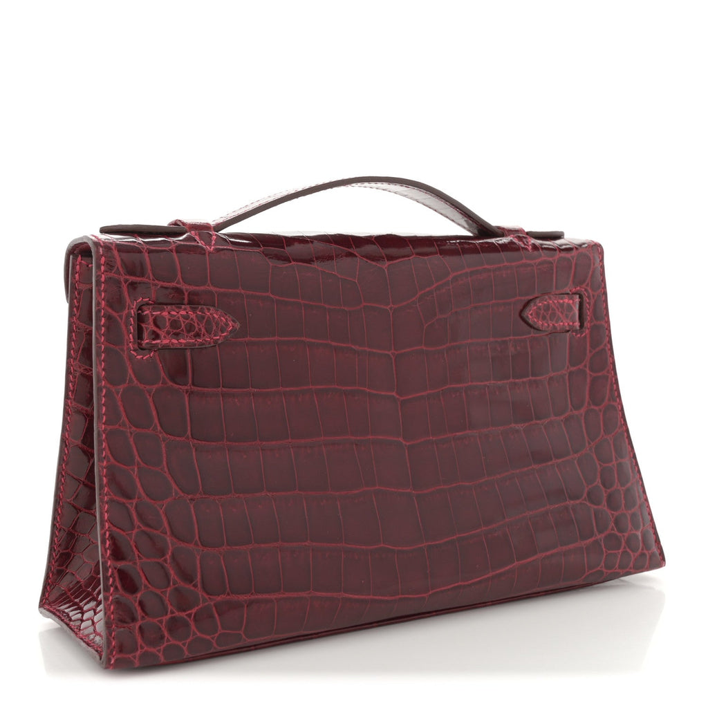 Shiny Niloticus Crocodile Kelly Pochette Rouge H