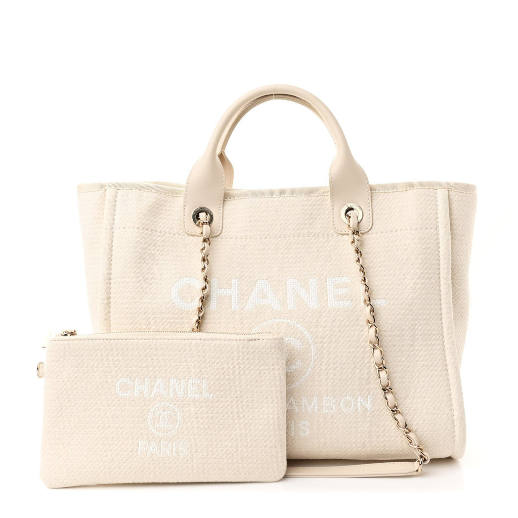 Canvas Small Deauville Tote Beige