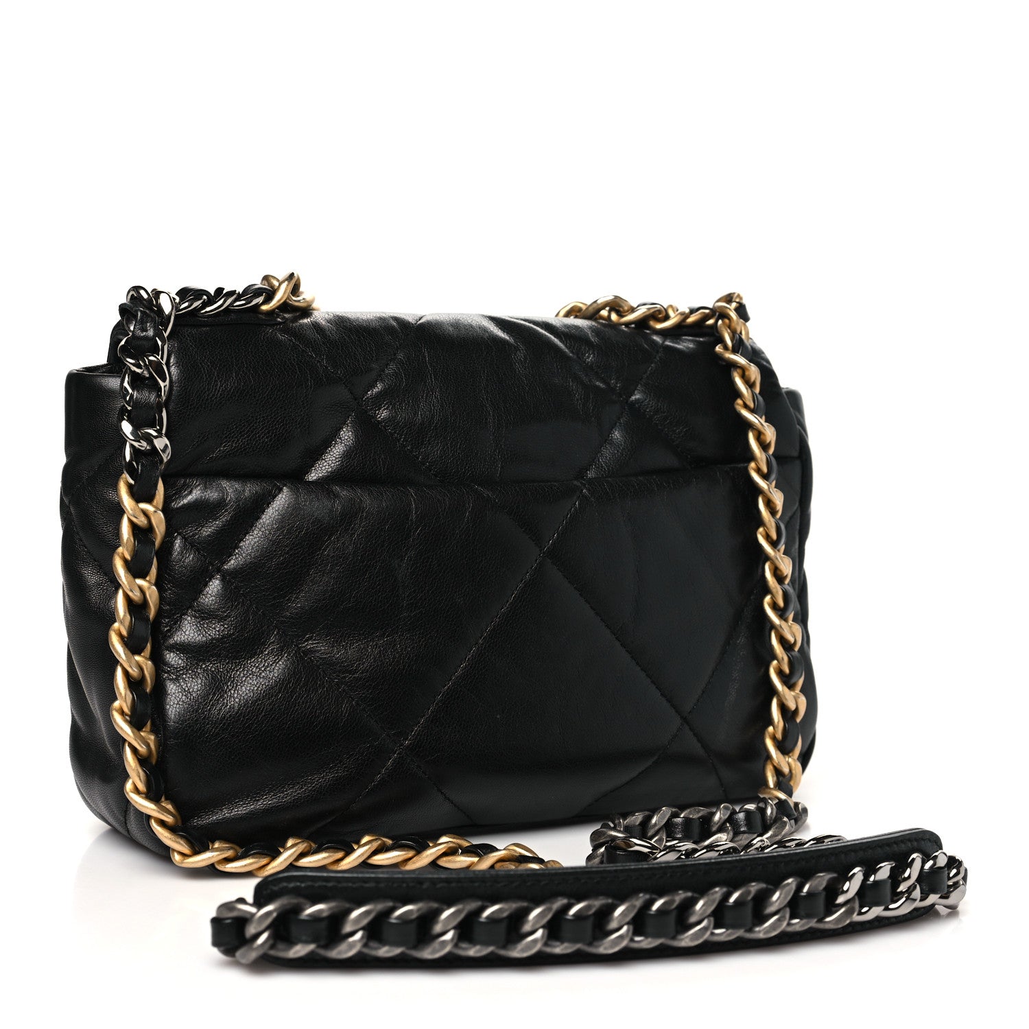 Lambskin Quilted Medium Chanel 19 Flap Black