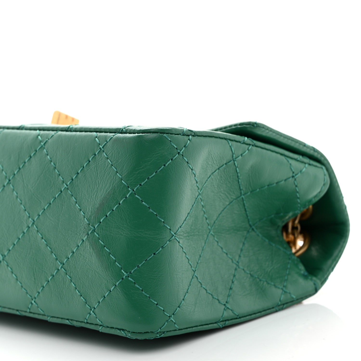 Aged Calfskin Quilted 2.55 Reissue Mini Flap Green