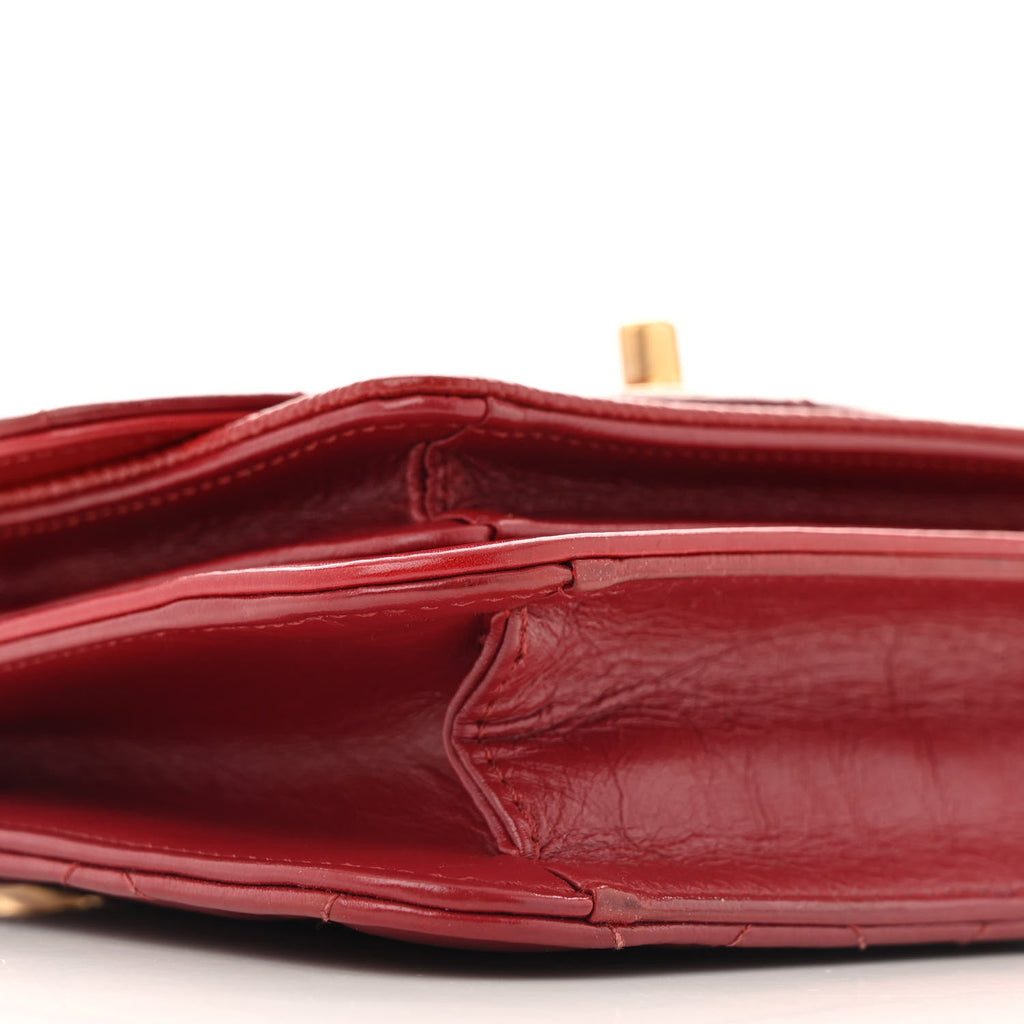 Calfskin Caviar Quilted Mini Chain Handle Flap  Red