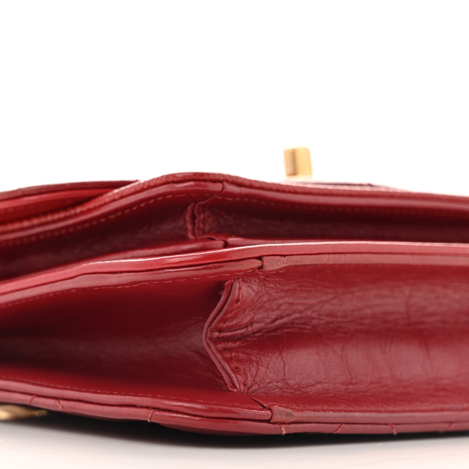 Calfskin Caviar Quilted Mini Chain Handle Flap  Red