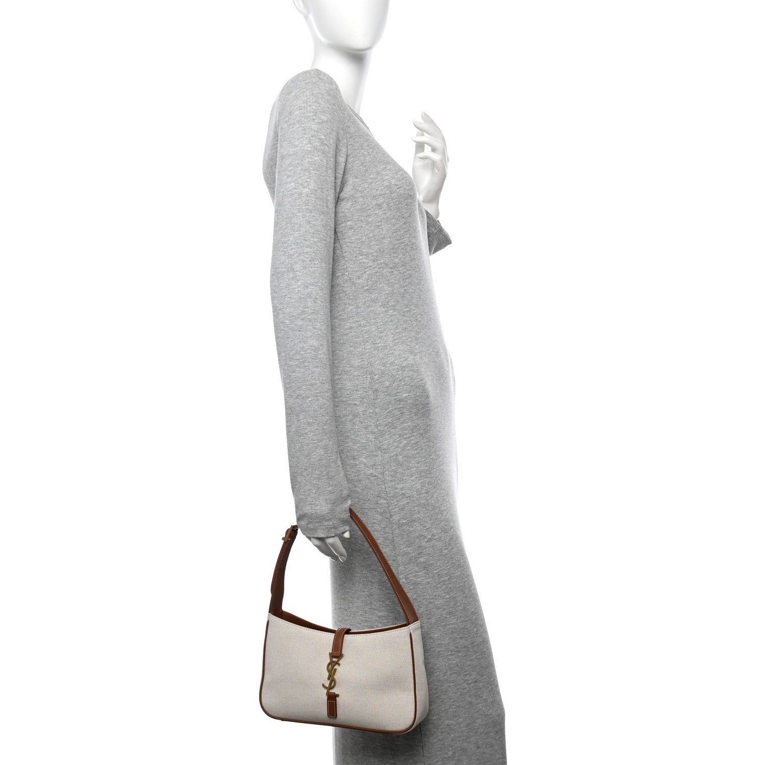 Smooth Calfskin Canvas Le 5 A 7 Hobo New Senna Masoil White