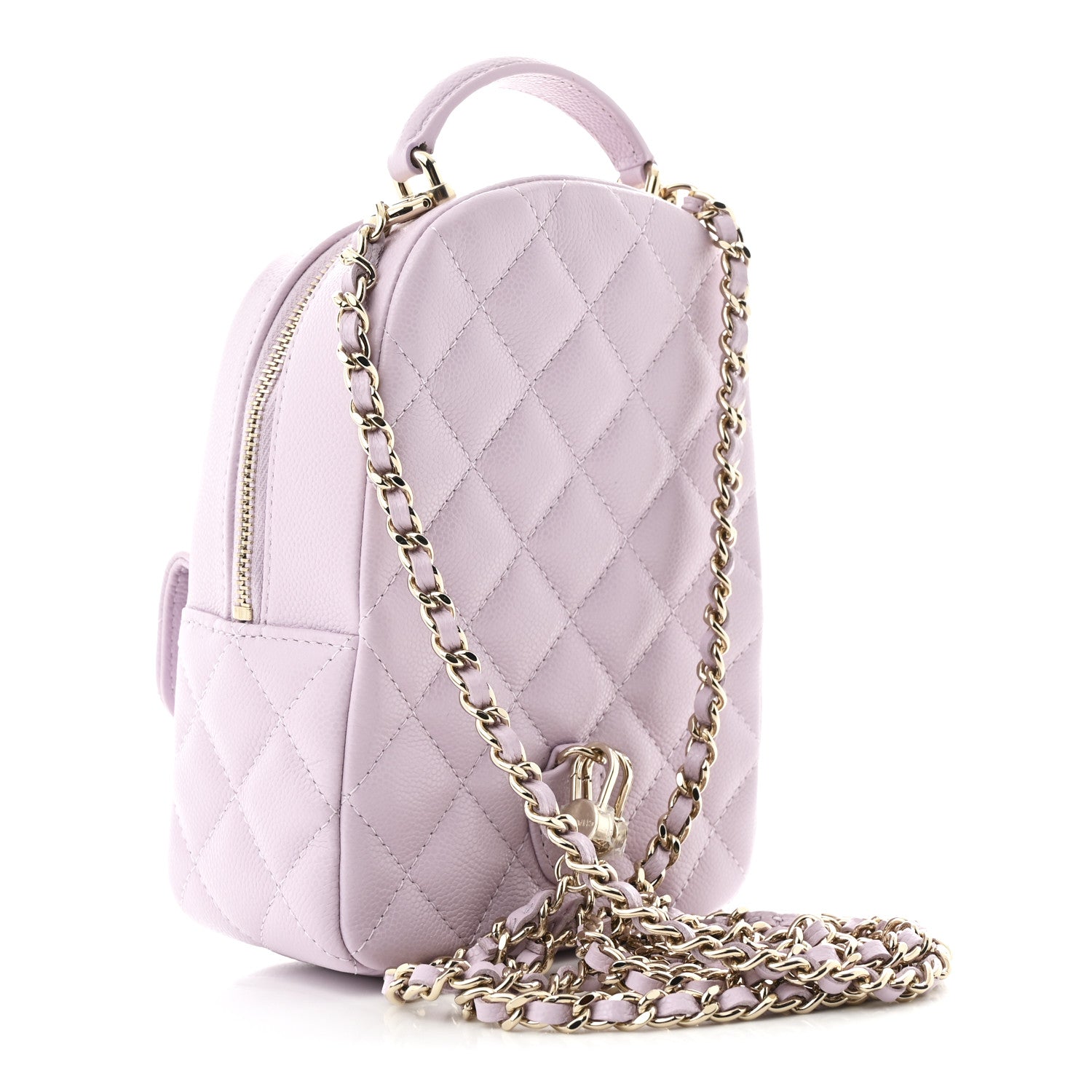 Caviar Quilted CC Mini Classic Backpack Light Purple