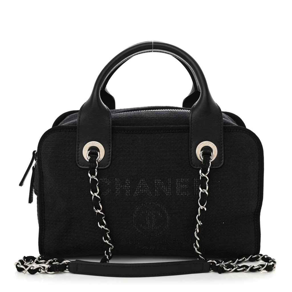 Mixed Fibers Small Deauville Bowling Bag Navy Blue
