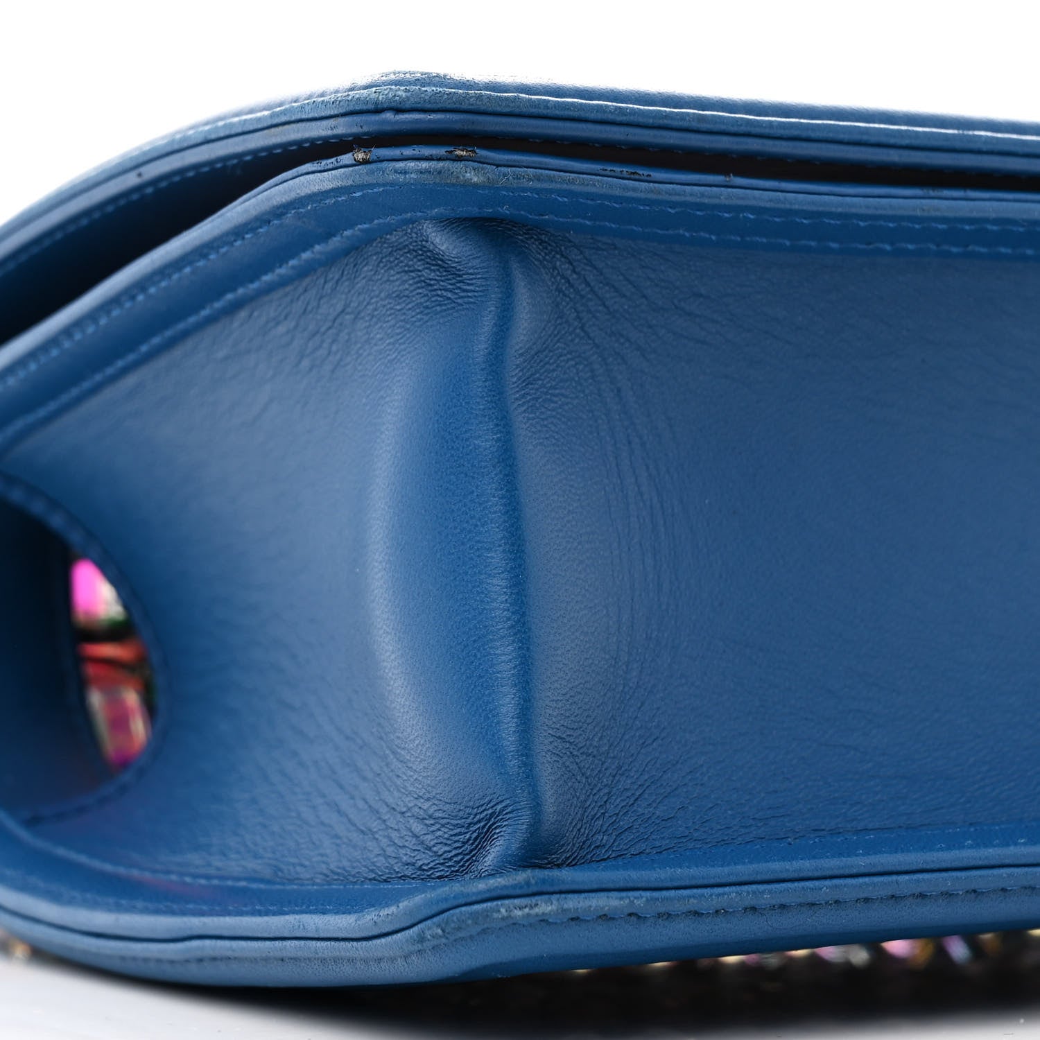 PVC Thread Woven Medium Boy Flap Dark Blue