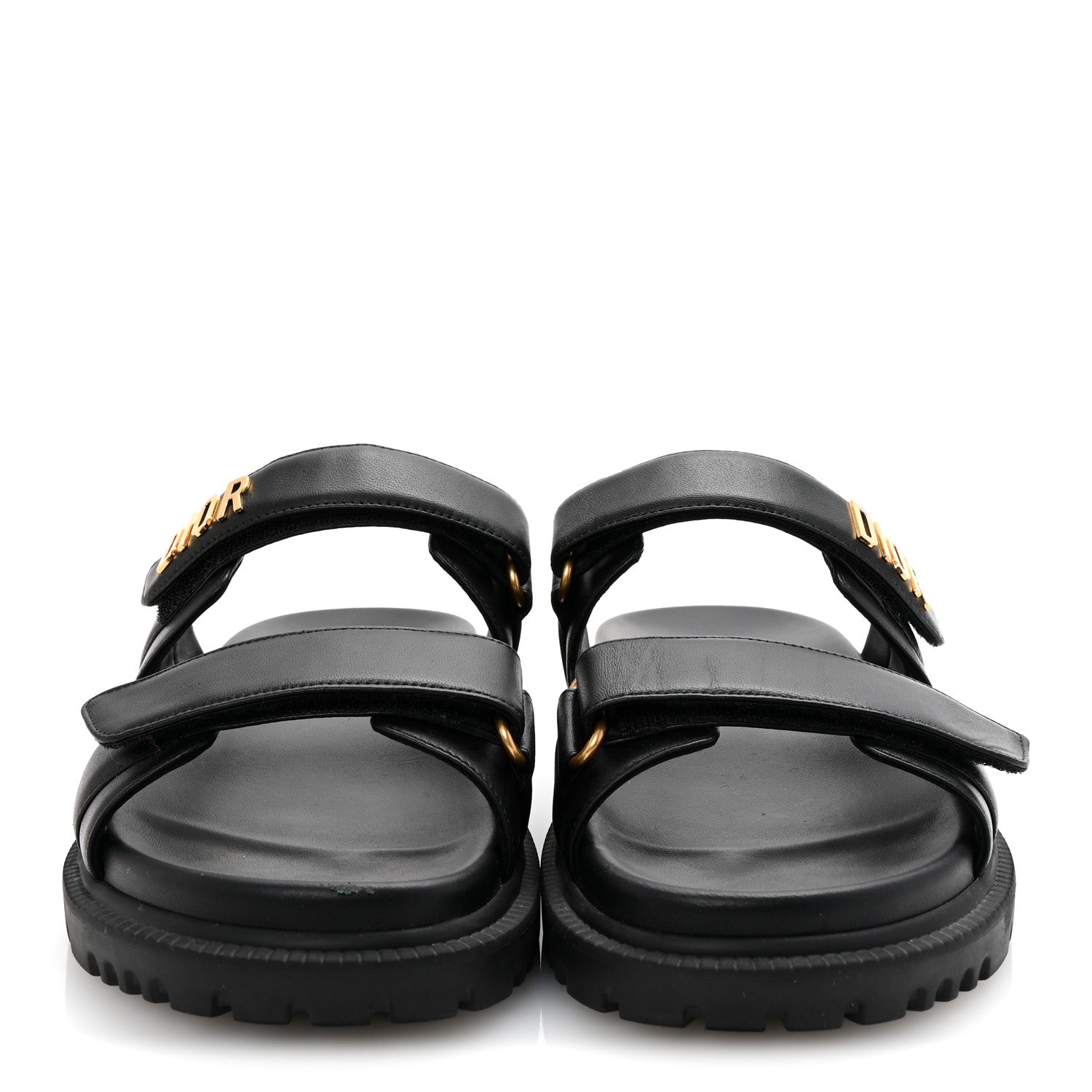 Lambskin Dioract 10mm Slide Sandals 39.5 Black